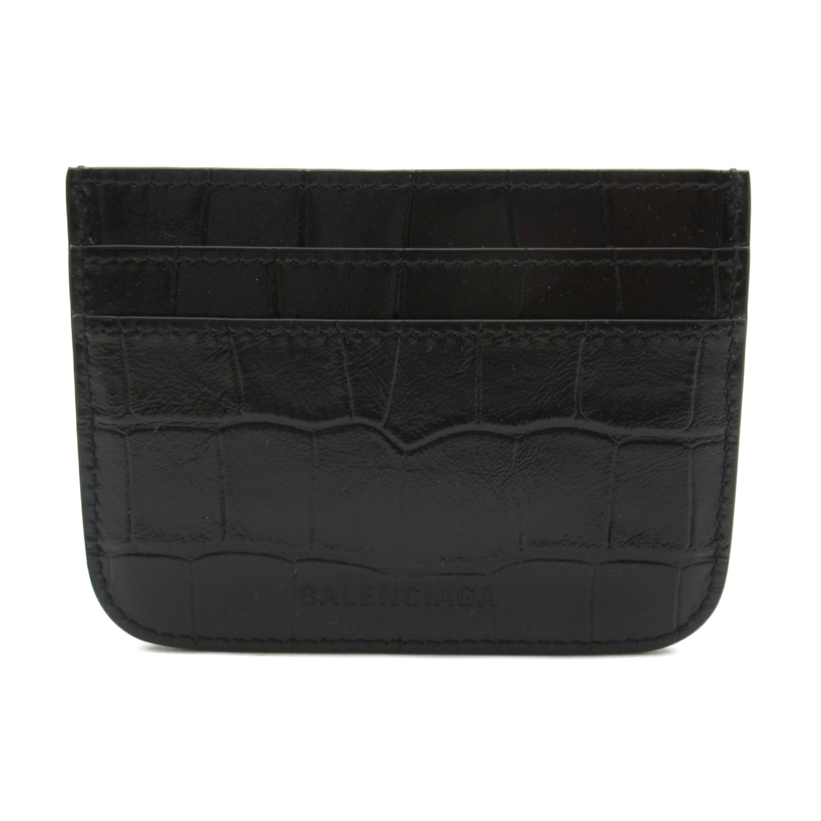 Balenciaga Leather Card Case Black