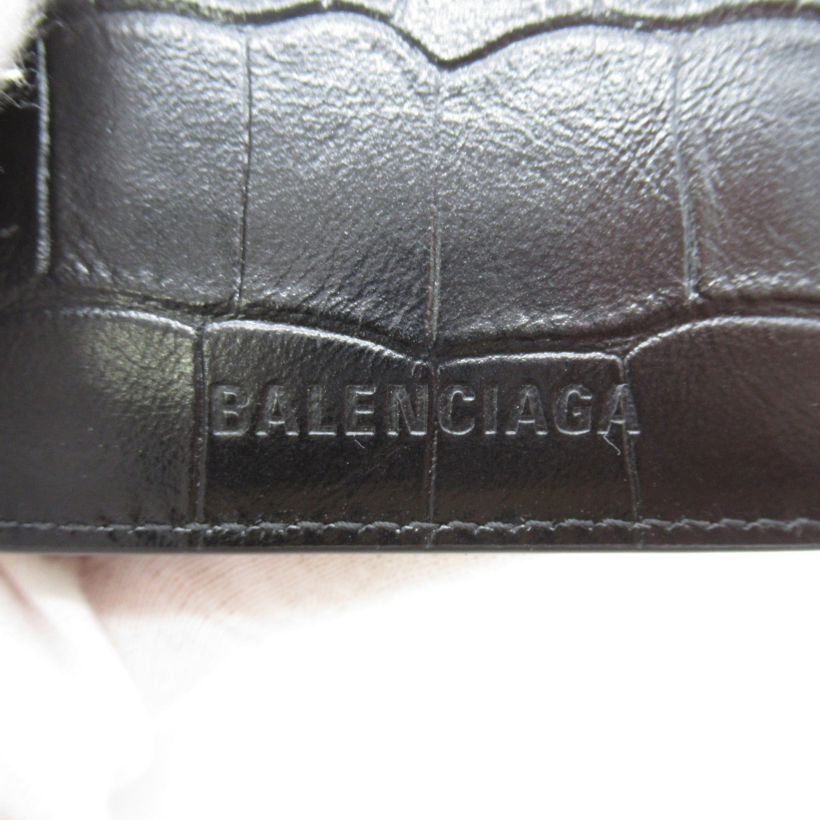 Balenciaga Leather Card Case Black