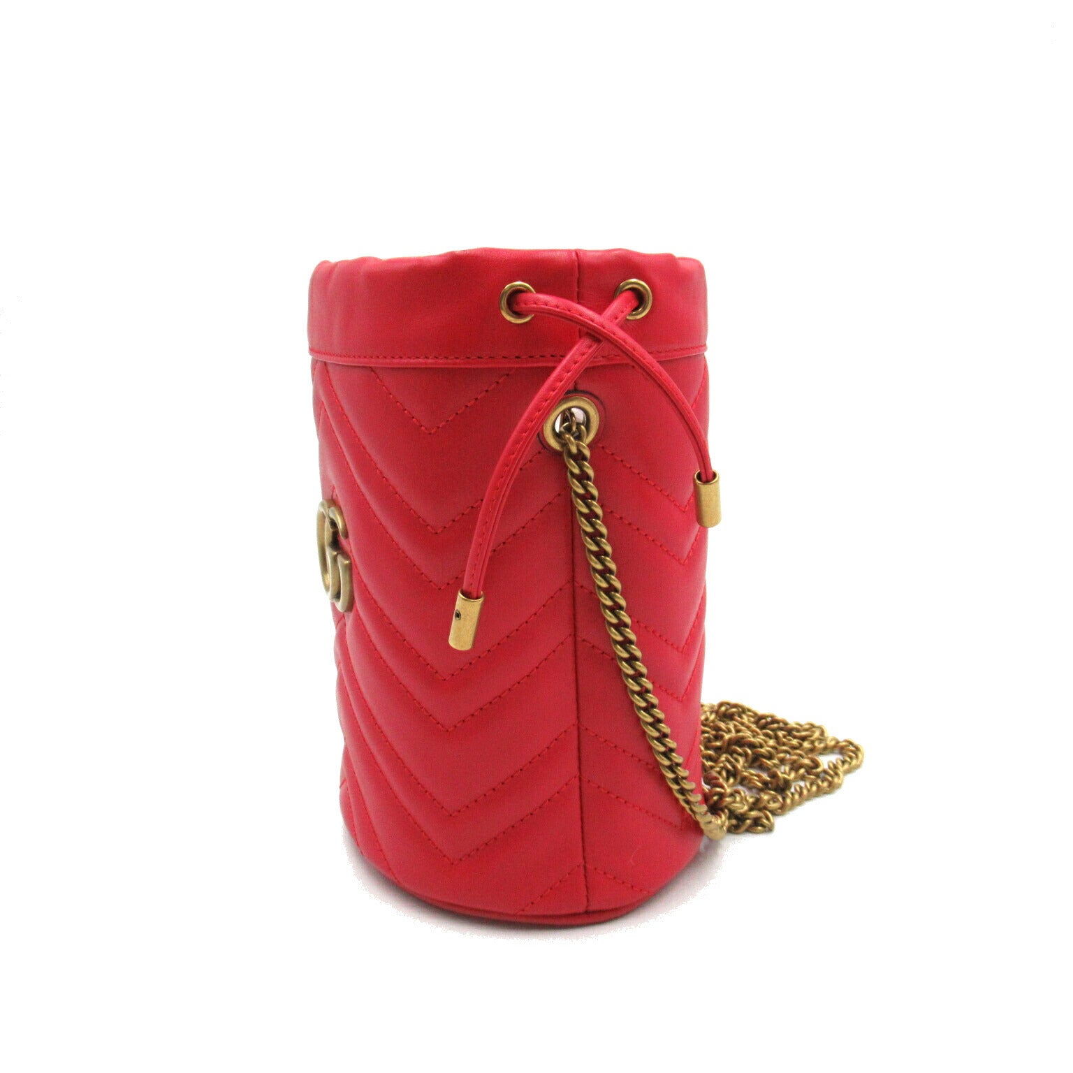 Gucci GG Marmont Mini Bucket Shoulder Bag Red