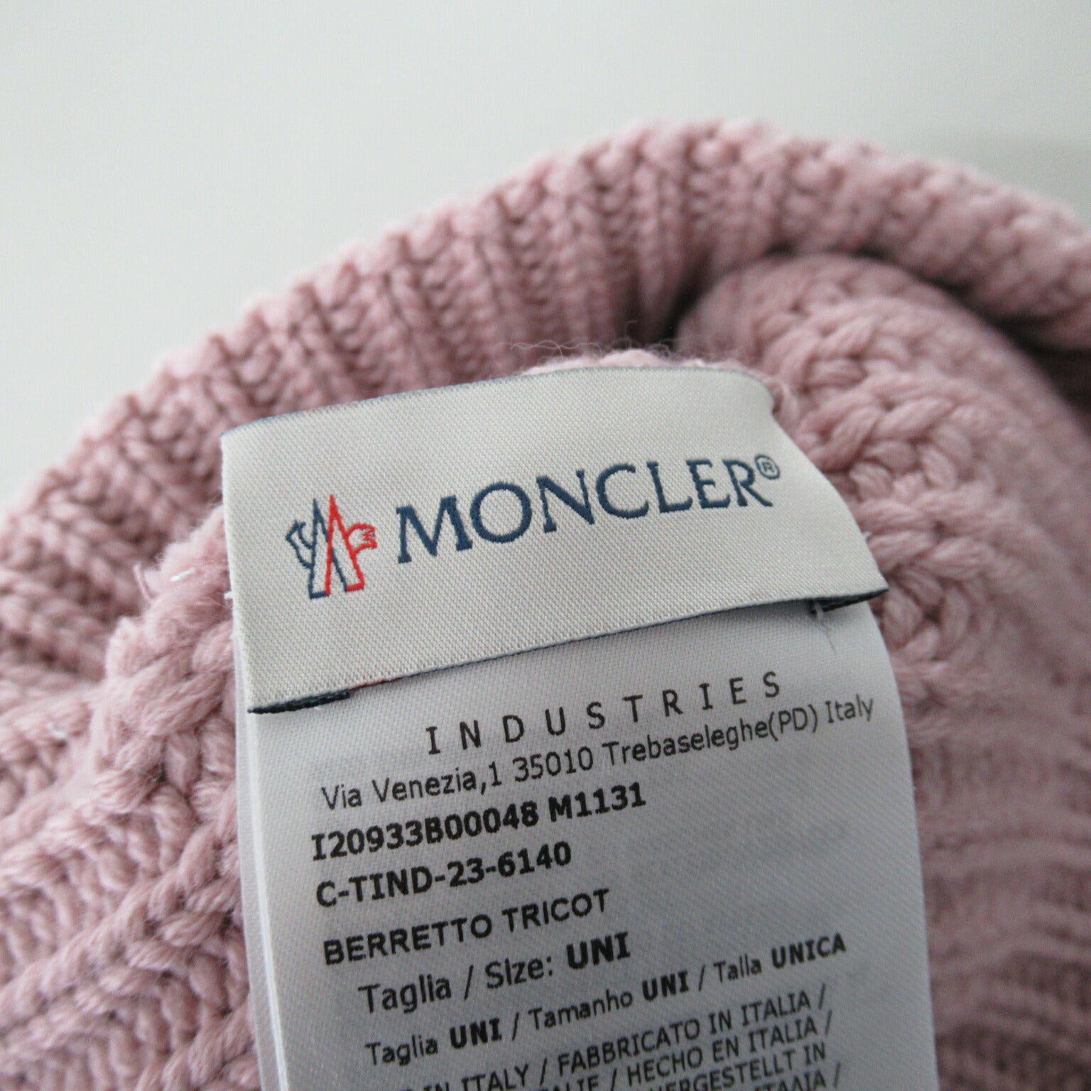 Moncler Wool Knit Cap Hat Pink