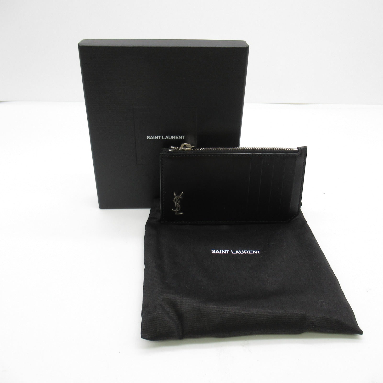 Saint Laurent Leather Card Case Black