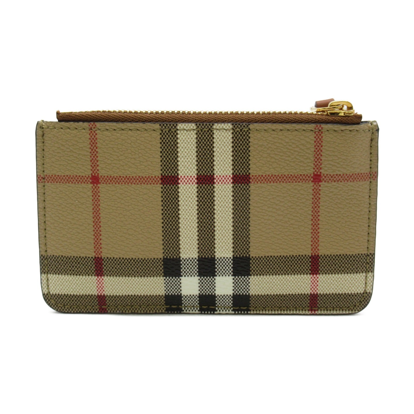 Burberry Coin Case Polyester Polyurethane Beige