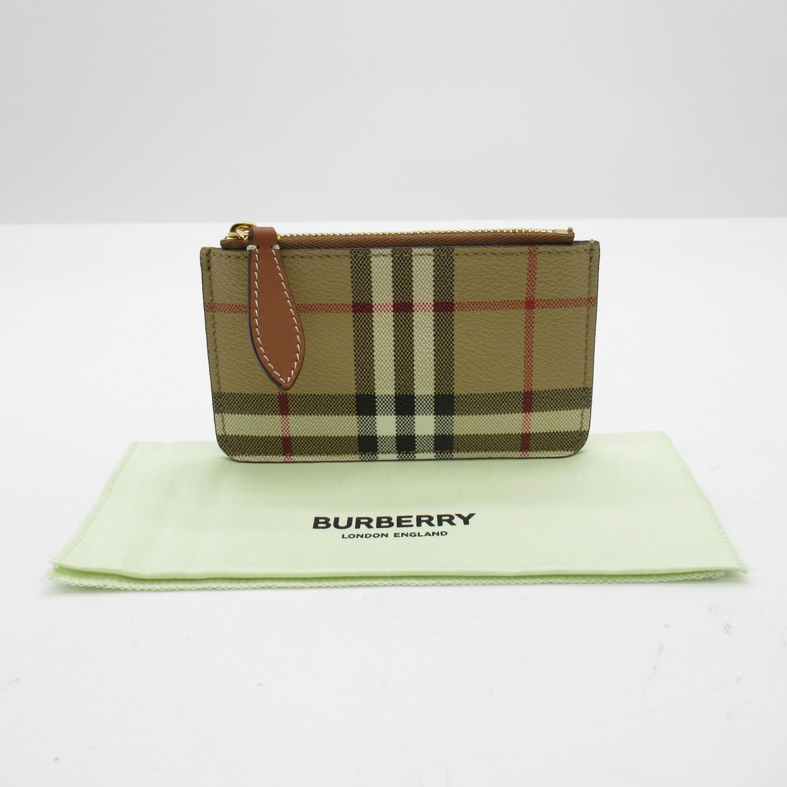 Burberry Coin Case Polyester Polyurethane Beige