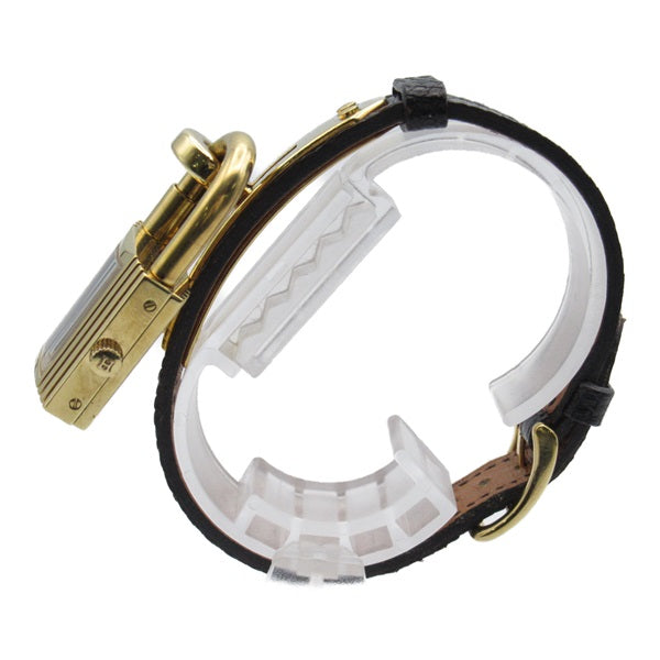 Women's Gold-Plated HERMES KE1.201 Wrist Watch with Lizard Leather  KE1.201