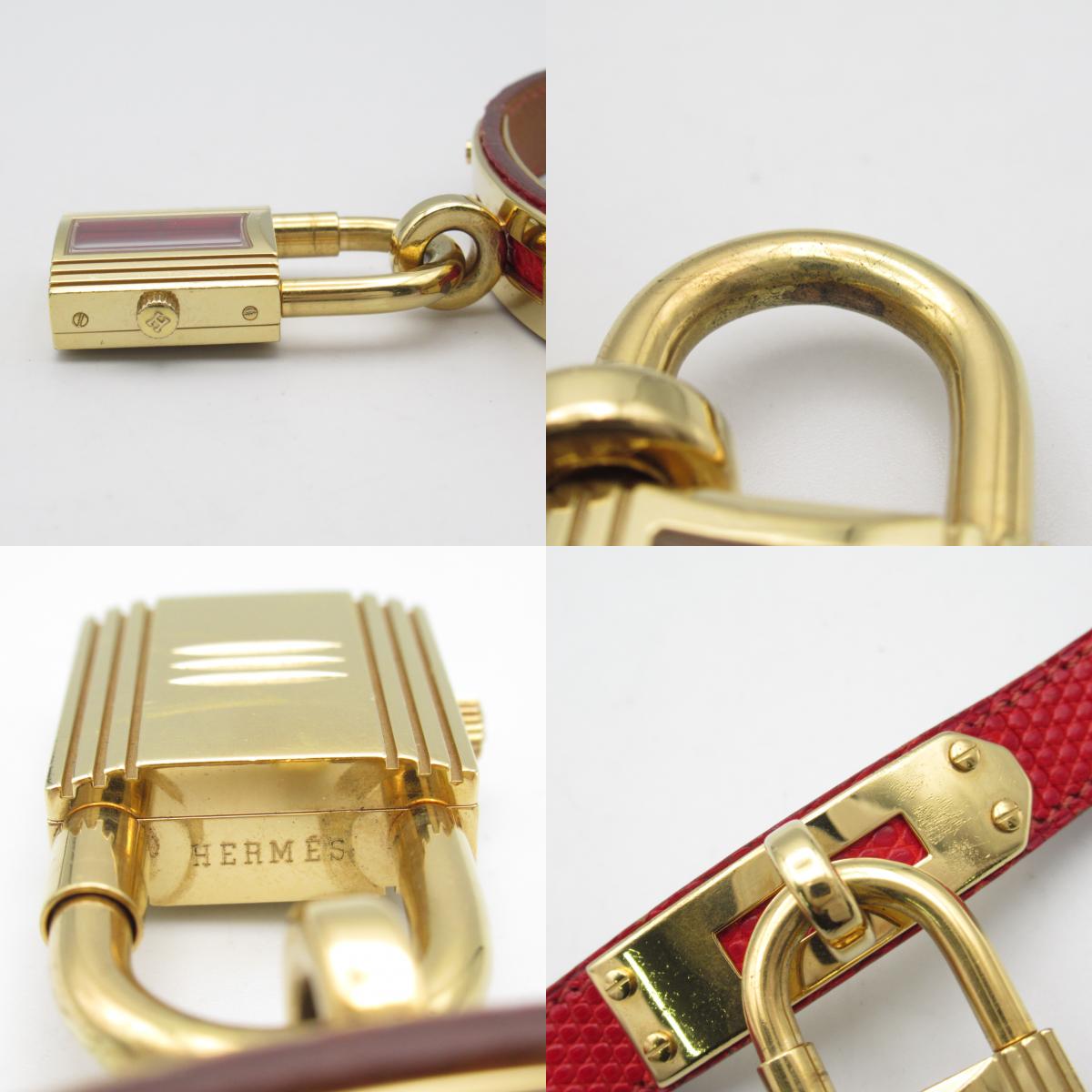 Hermes Kelly Watch Gold Plated Leather Quartz