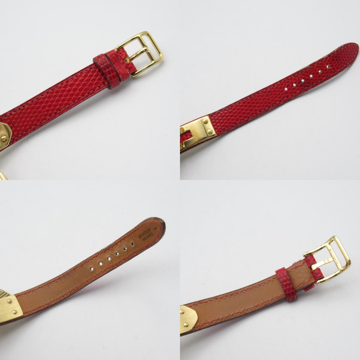 Hermes Kelly Watch Gold Plated Leather Quartz