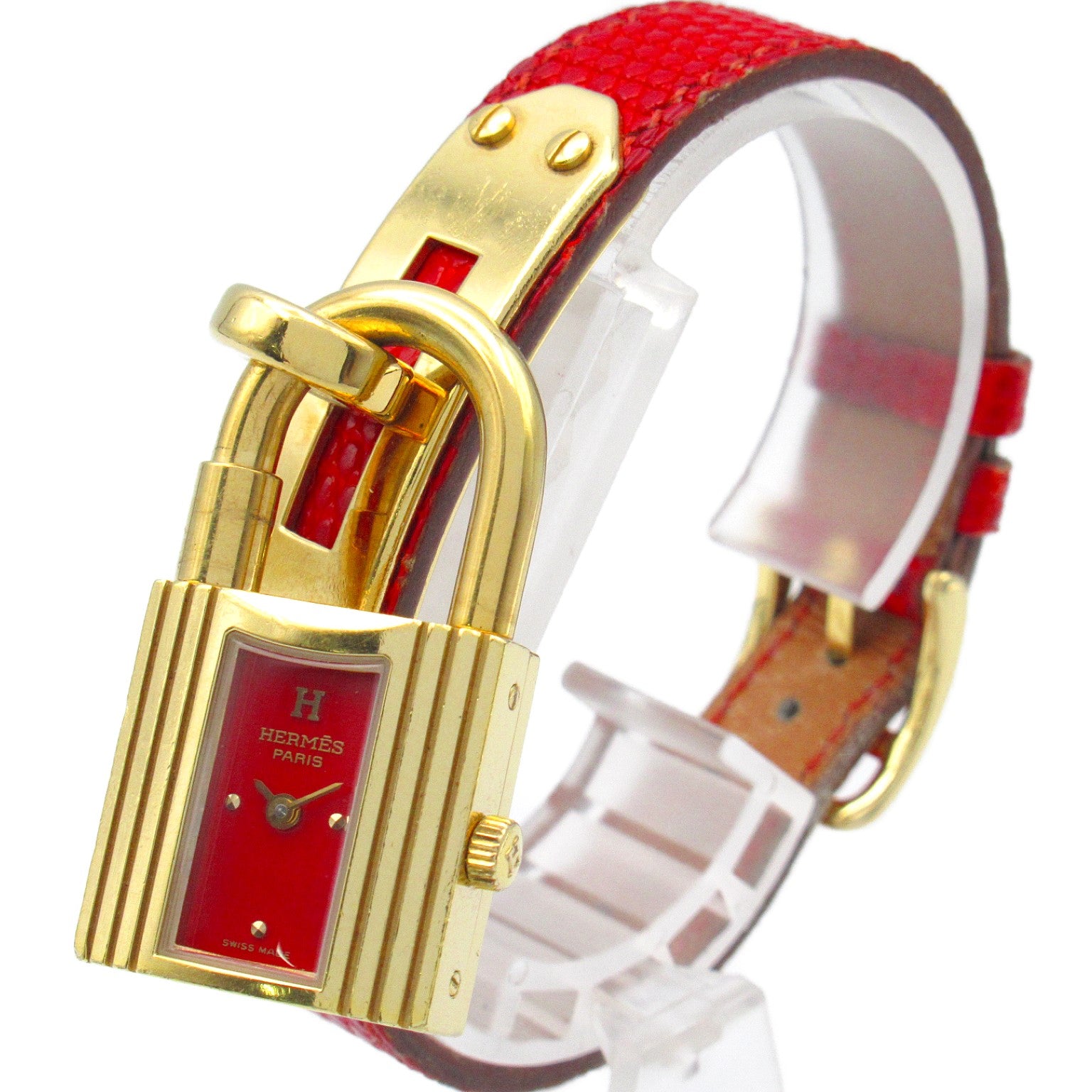 Hermes Kelly Watch Gold Plated Leather Quartz