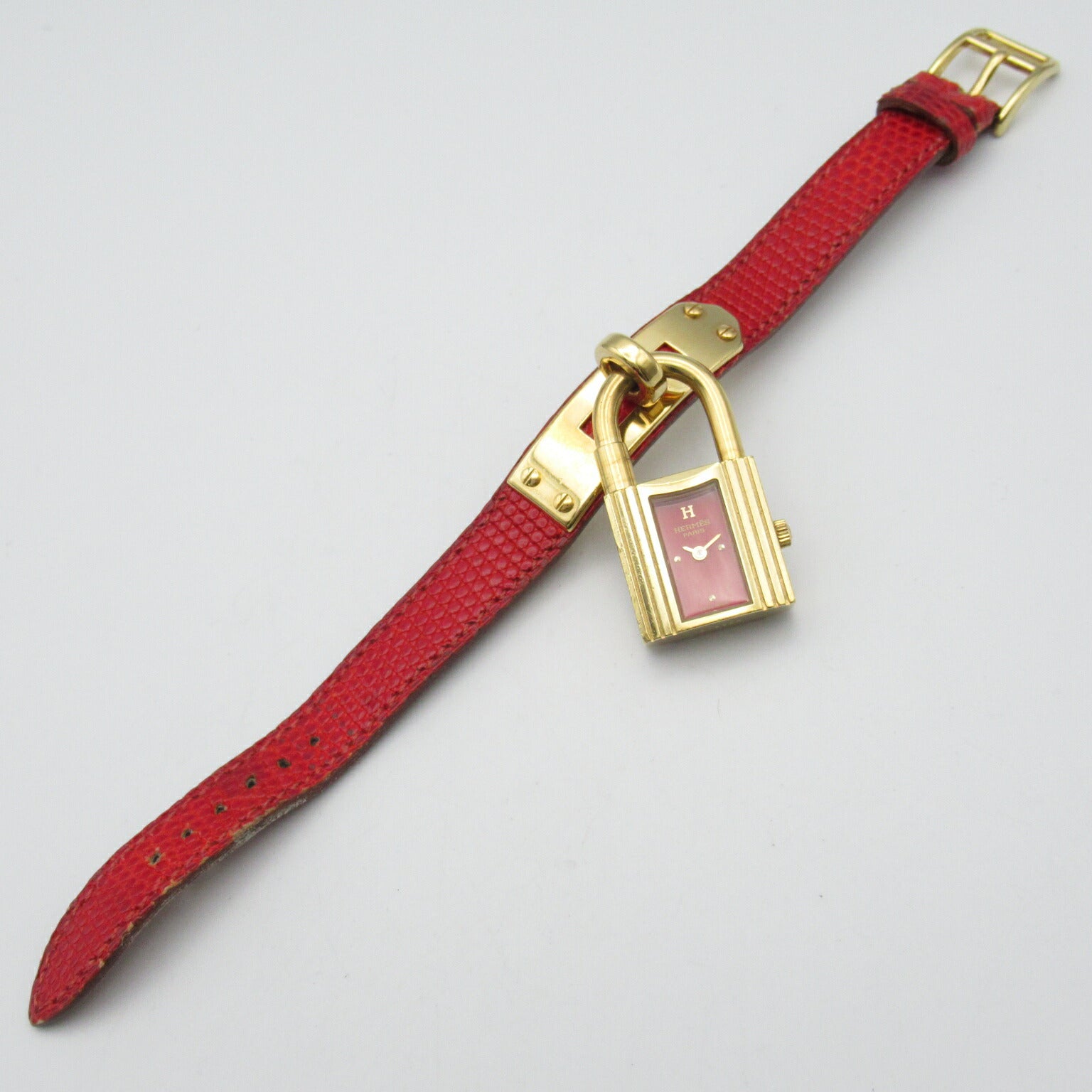 Hermes Kelly Watch Gold Plated Leather Quartz