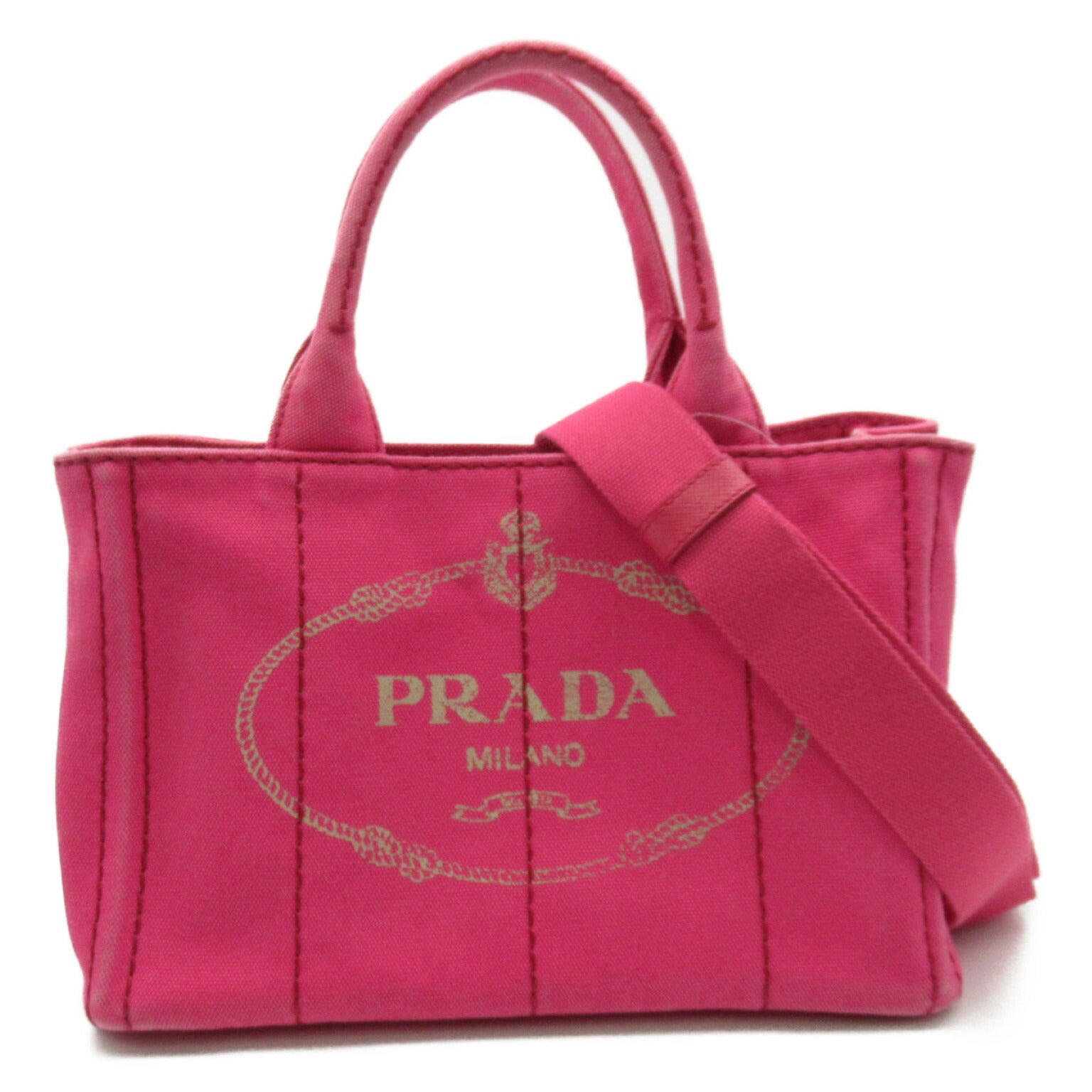 Prada Canvas Canapa Tote Bag Pink