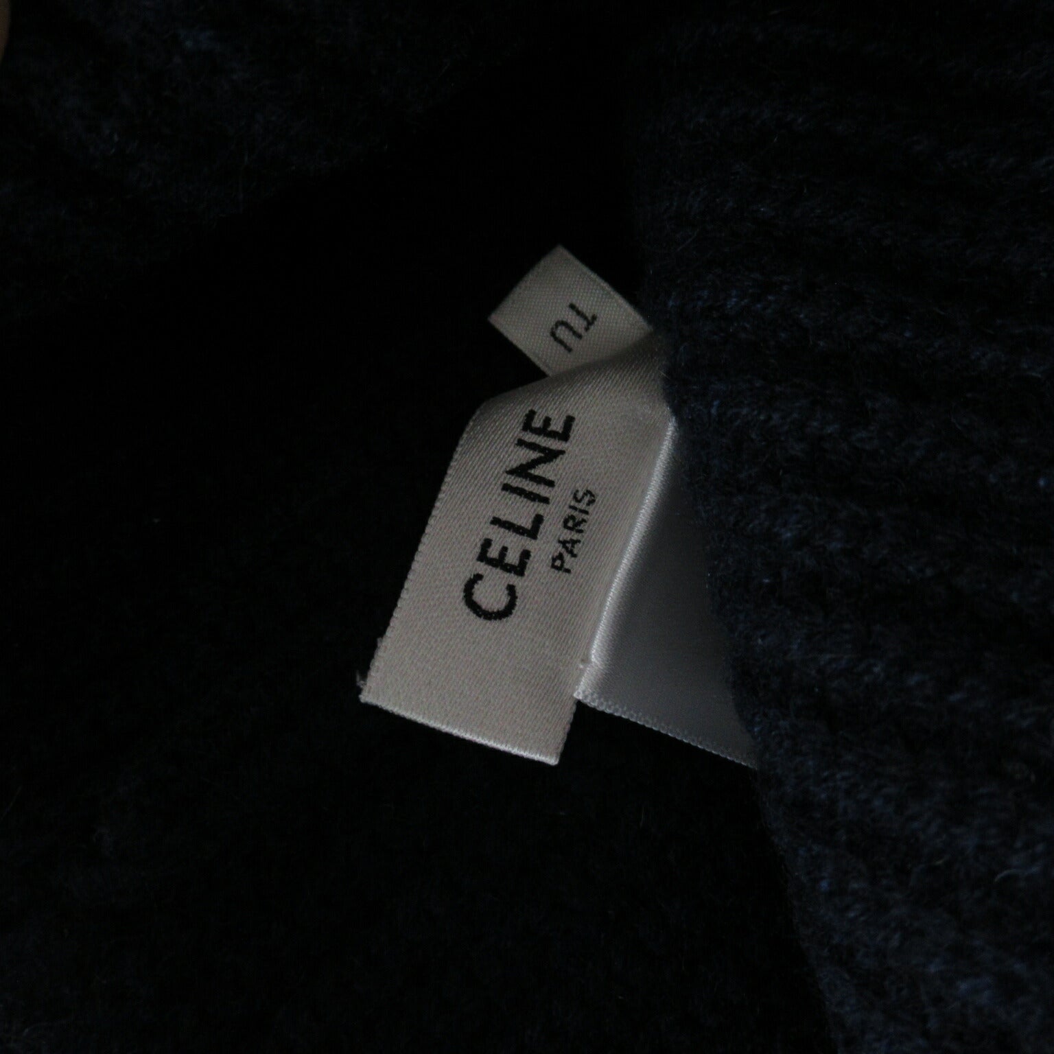 Celine Cashmere Knit Cap Hat Navy