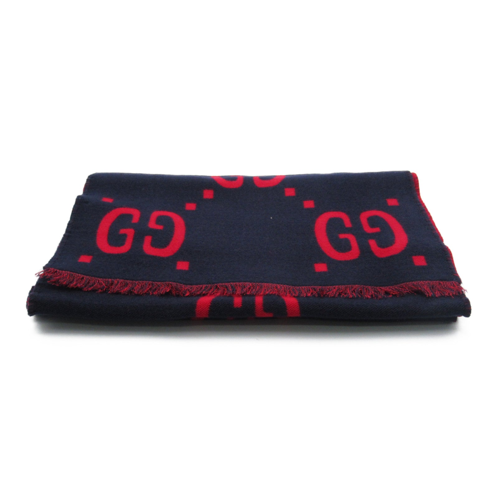 Gucci Wool Scarf Blue Unisex