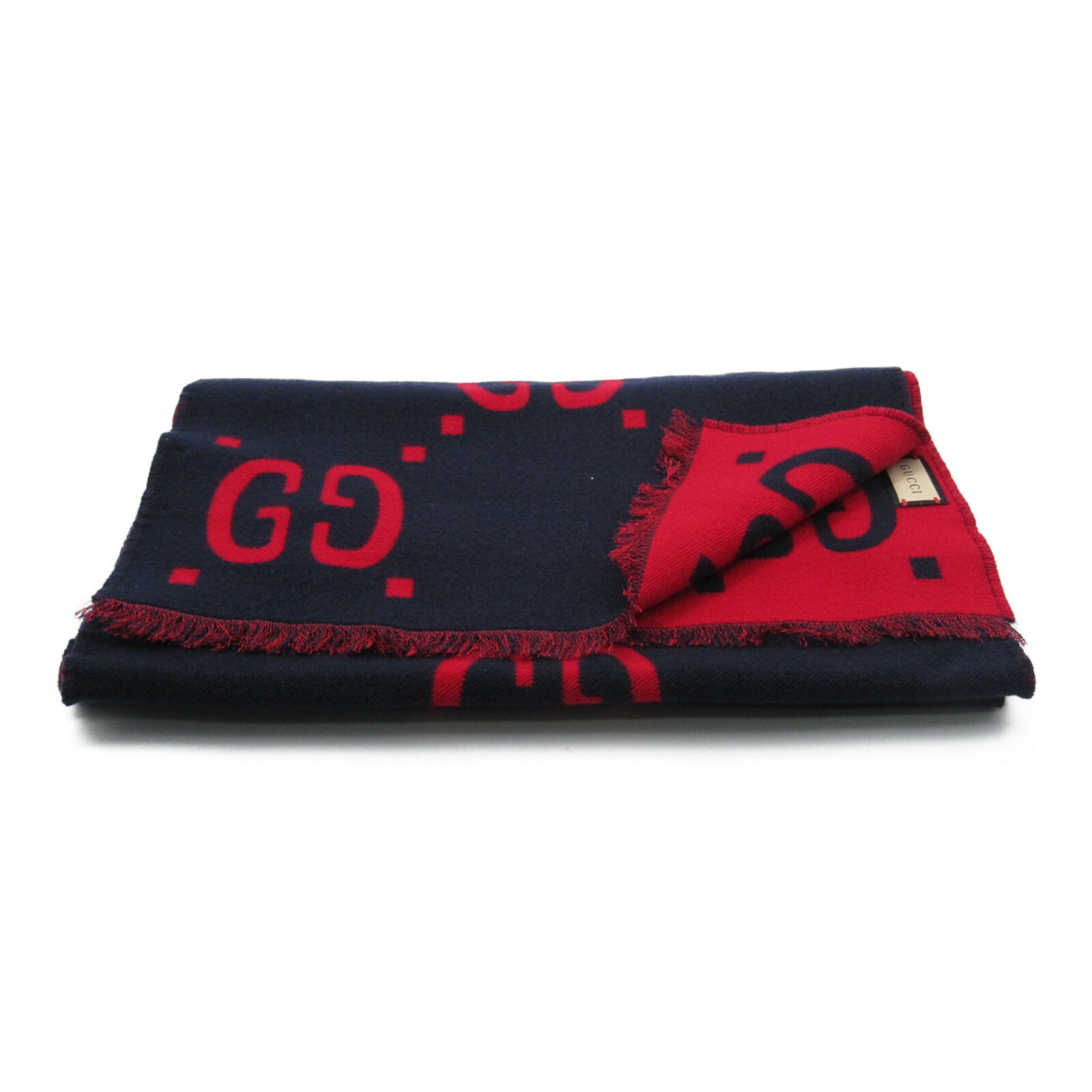 Gucci Wool Scarf Blue Unisex