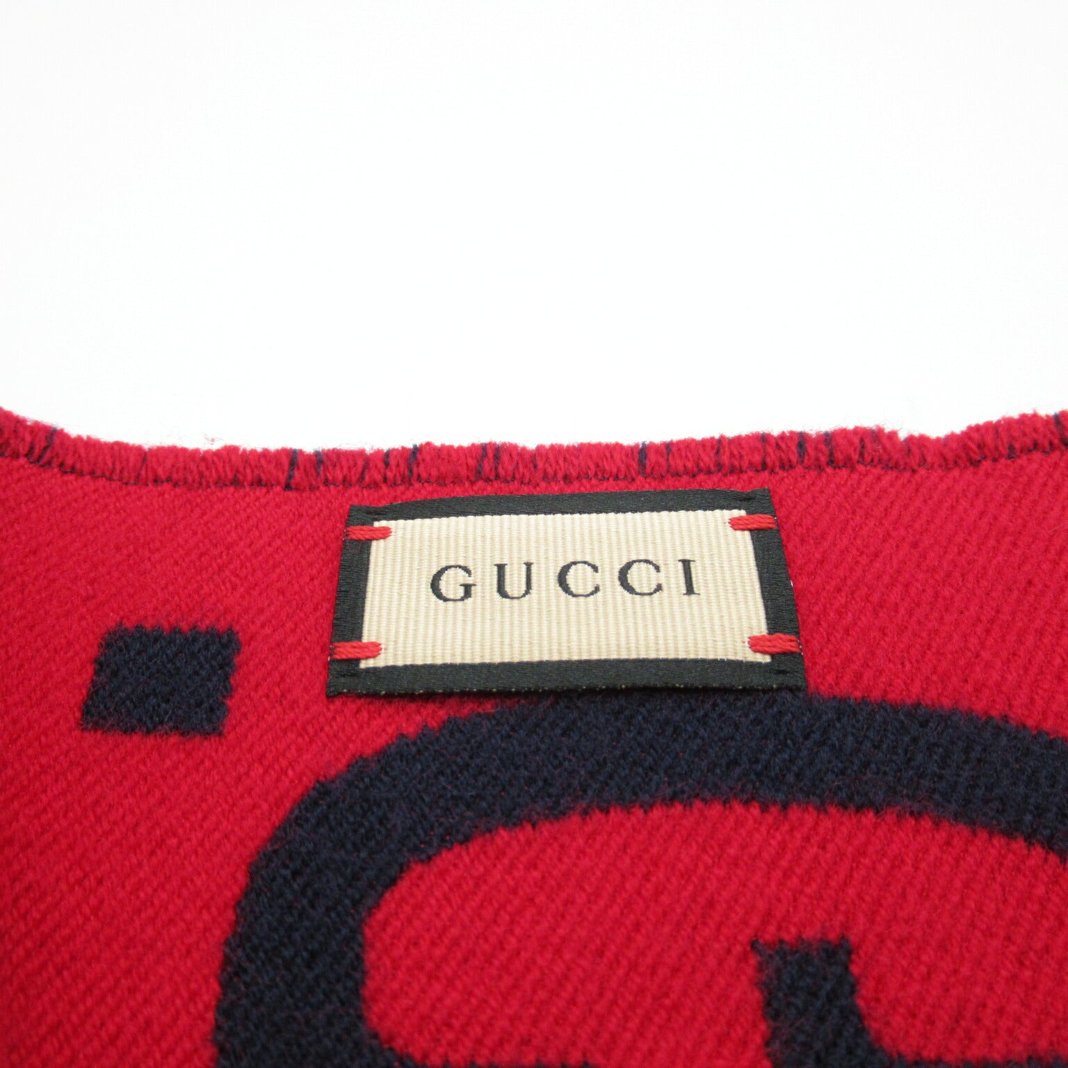 Gucci Wool Scarf Blue Unisex