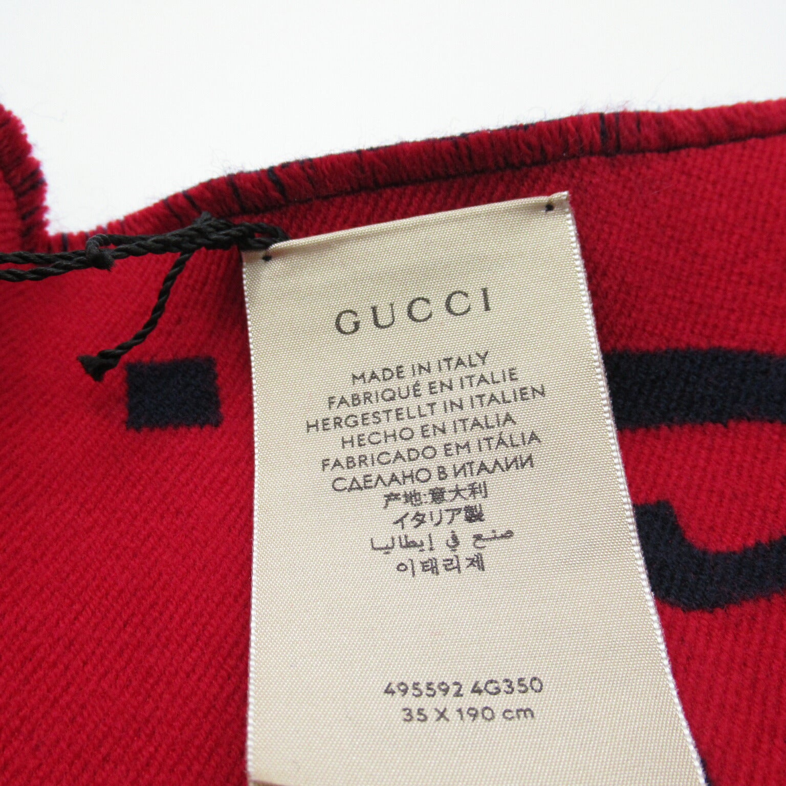 Gucci Wool Scarf Blue Unisex