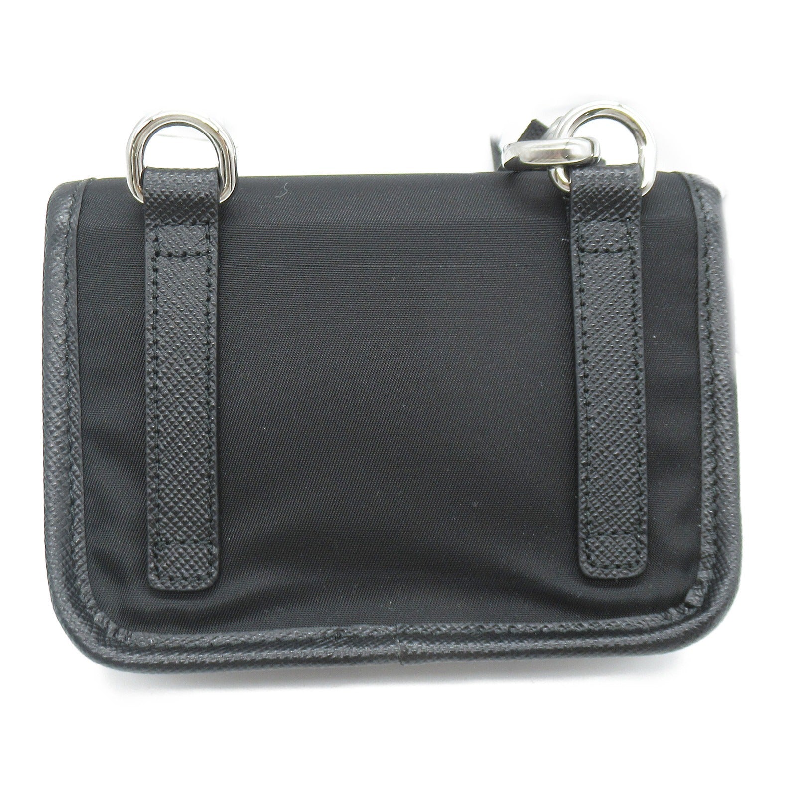 Prada Nylon Leather Shoulder Bag Black