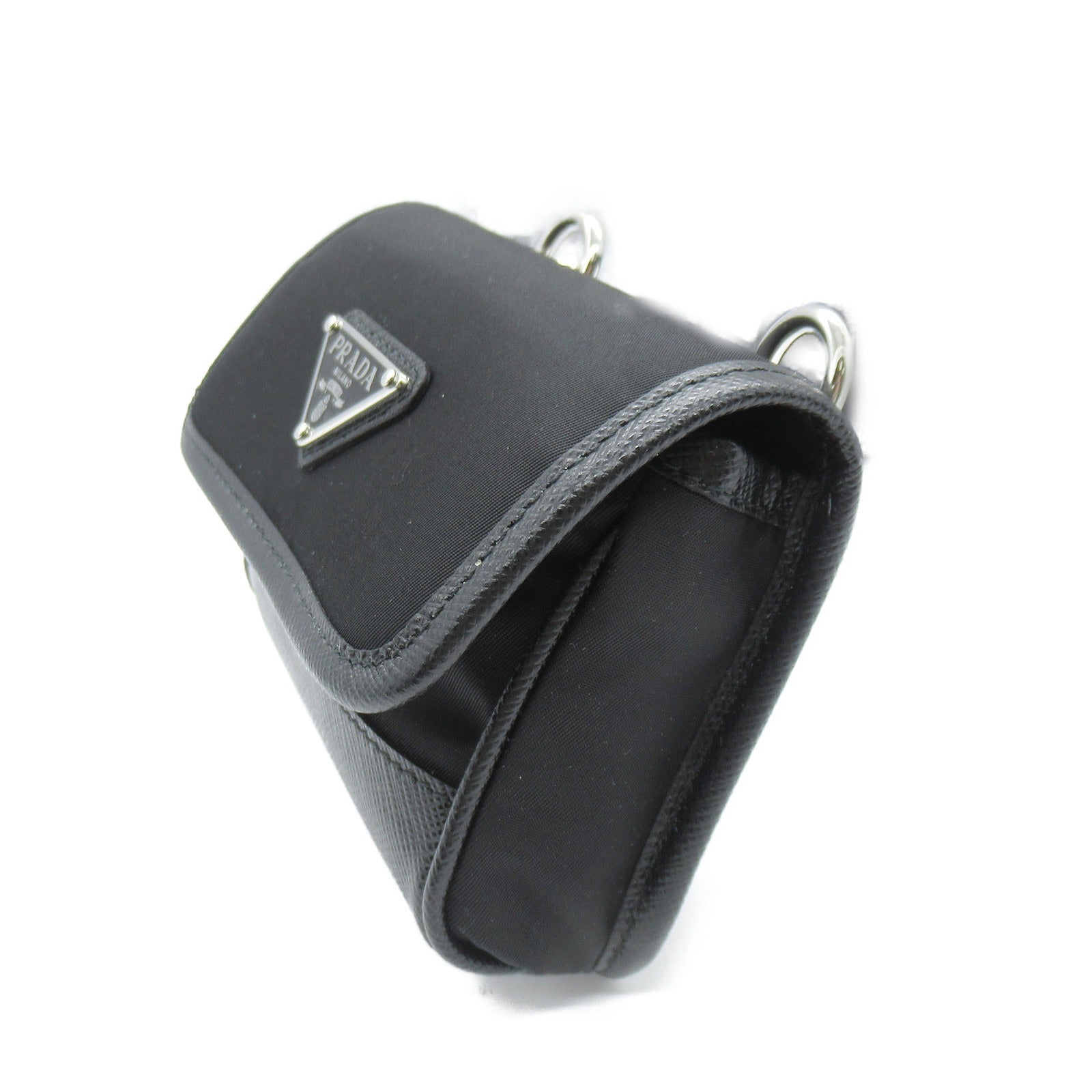 Prada Nylon Leather Shoulder Bag Black