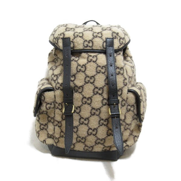 Gucci GG Jacquard Wool Backpack Canvas Backpack 598184 in Great Condition