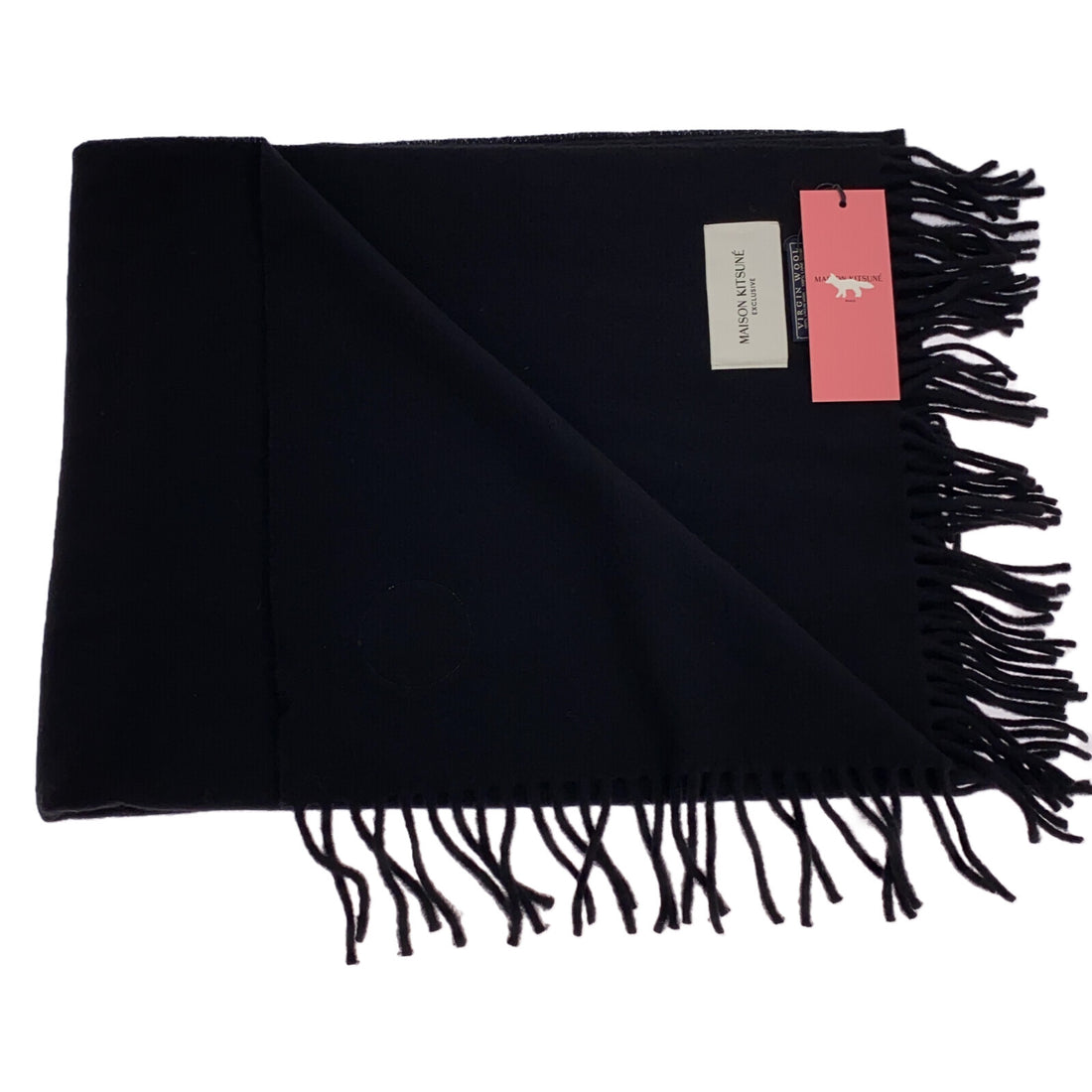 Maison Kitsune Wool Fox Patch Classic Scarf