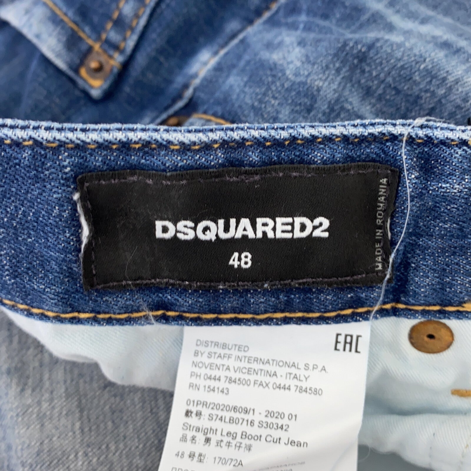 Dsquared2 Cotton Denim Pants Blue