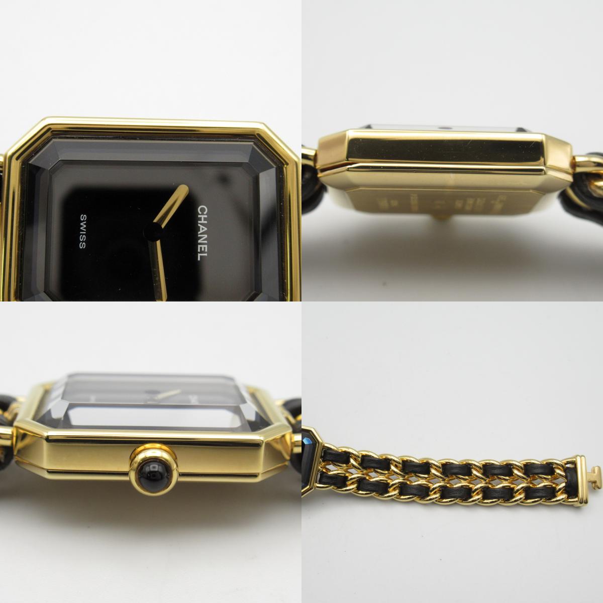 Chanel Premiere L Watch Gold Plated Leather H0001