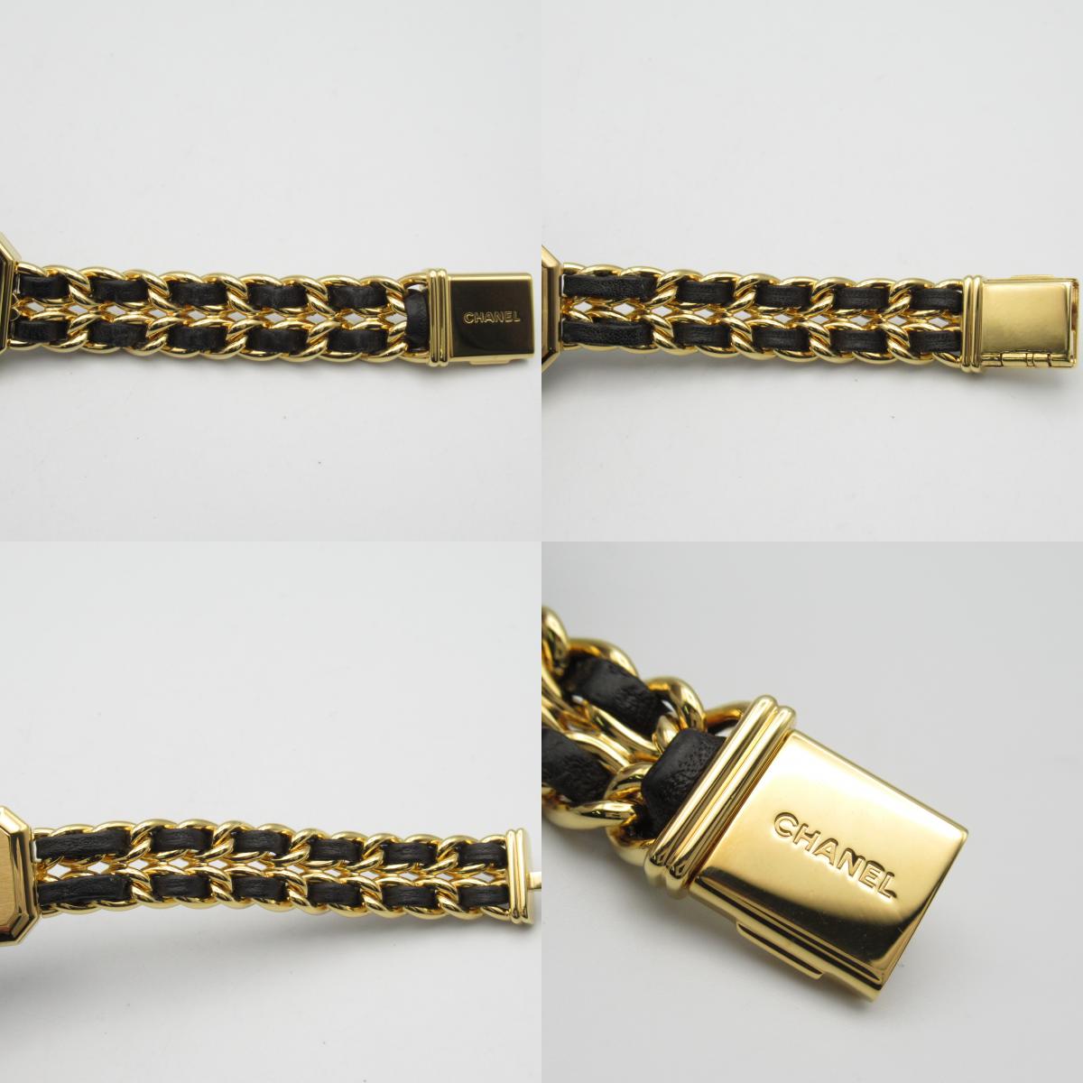 Chanel Premiere L Watch Gold Plated Leather H0001