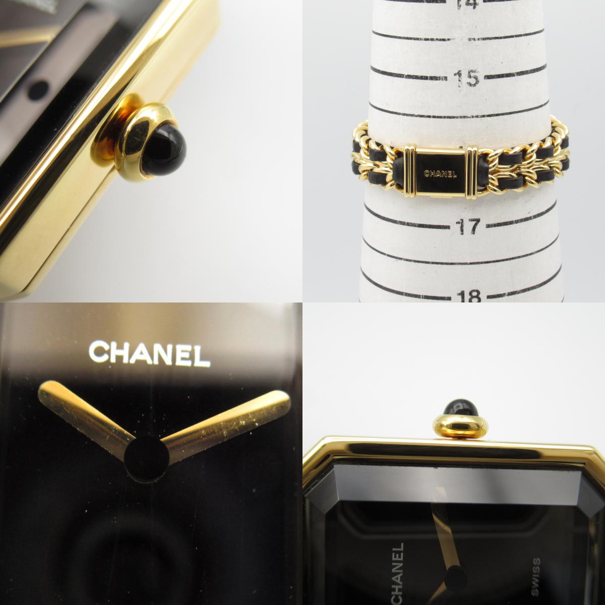 Chanel Premiere L Watch Gold Plated Leather H0001