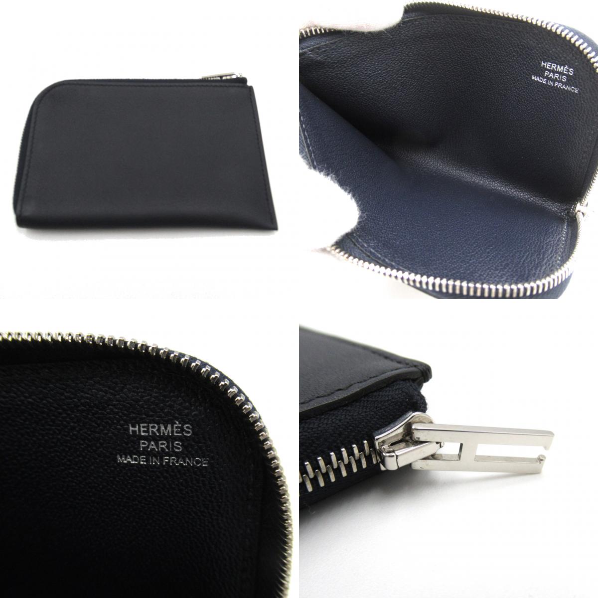 Hermes Remix Duo Leather Wallet Navy