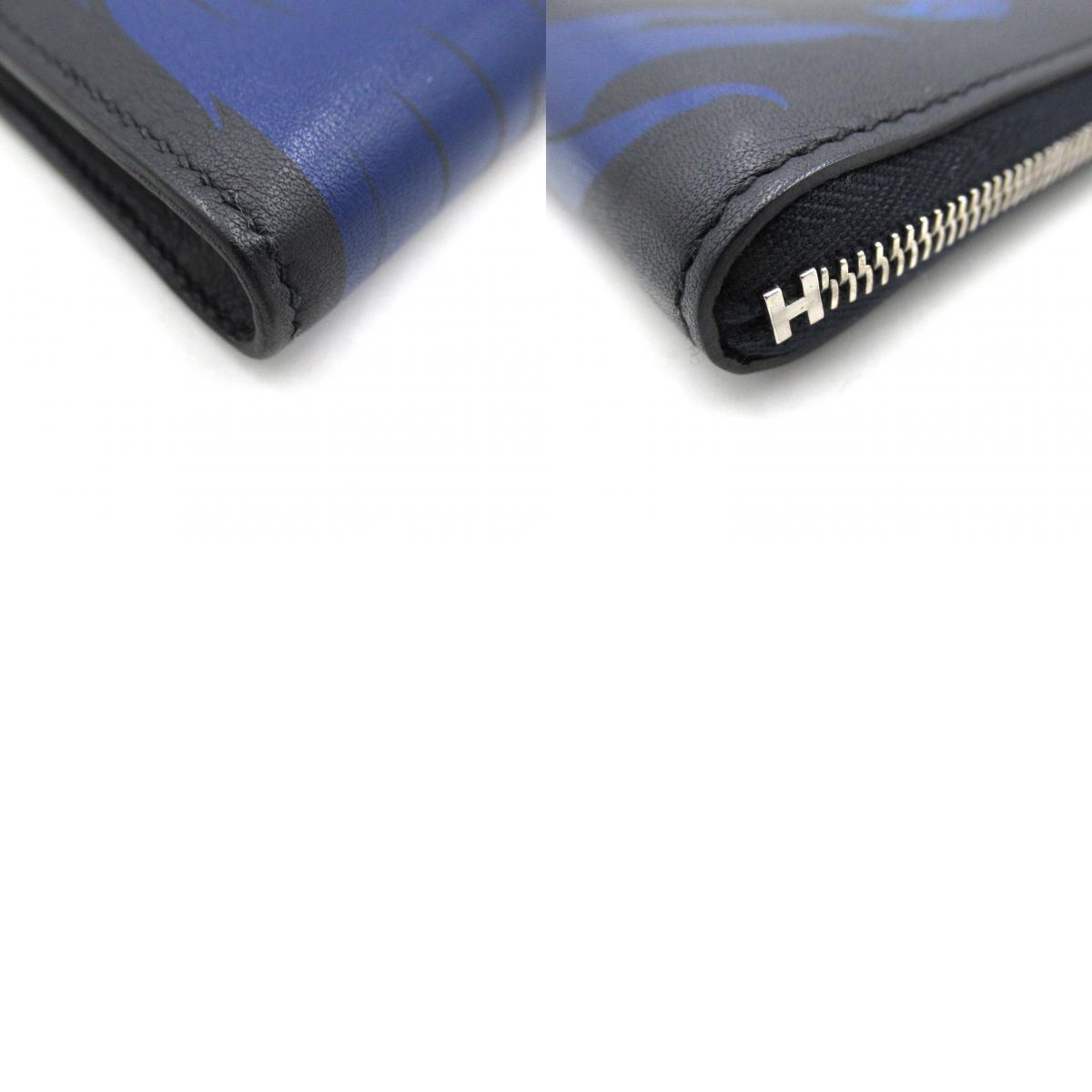 Hermes Remix Duo Leather Wallet Navy