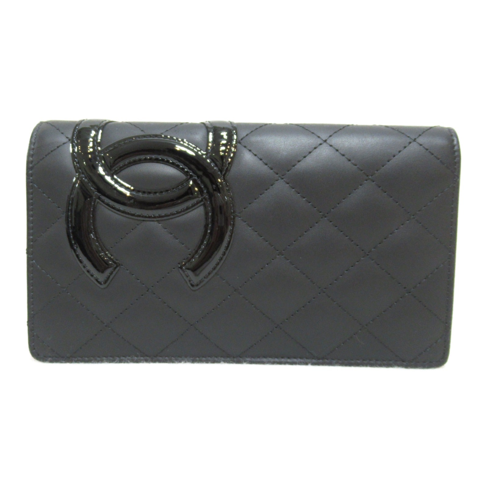 Chanel Cambon Black Leather Long Wallet