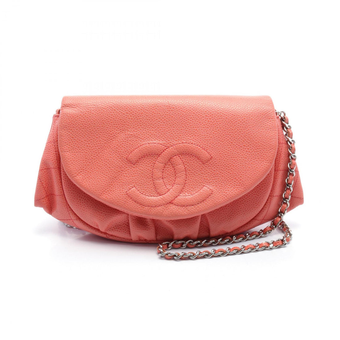 Chanel Caviar Half Moon Shoulder Bag Pink