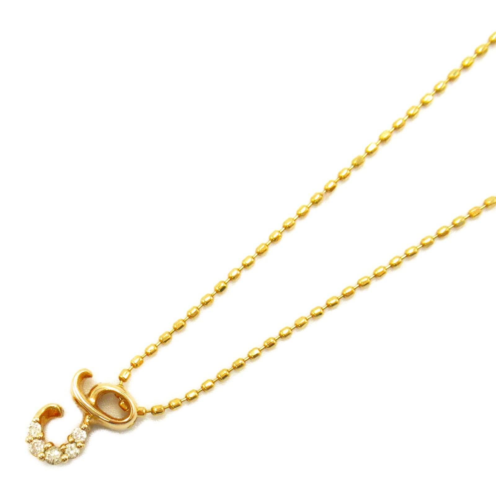 Agete Diamond Necklace K18 Yellow Gold