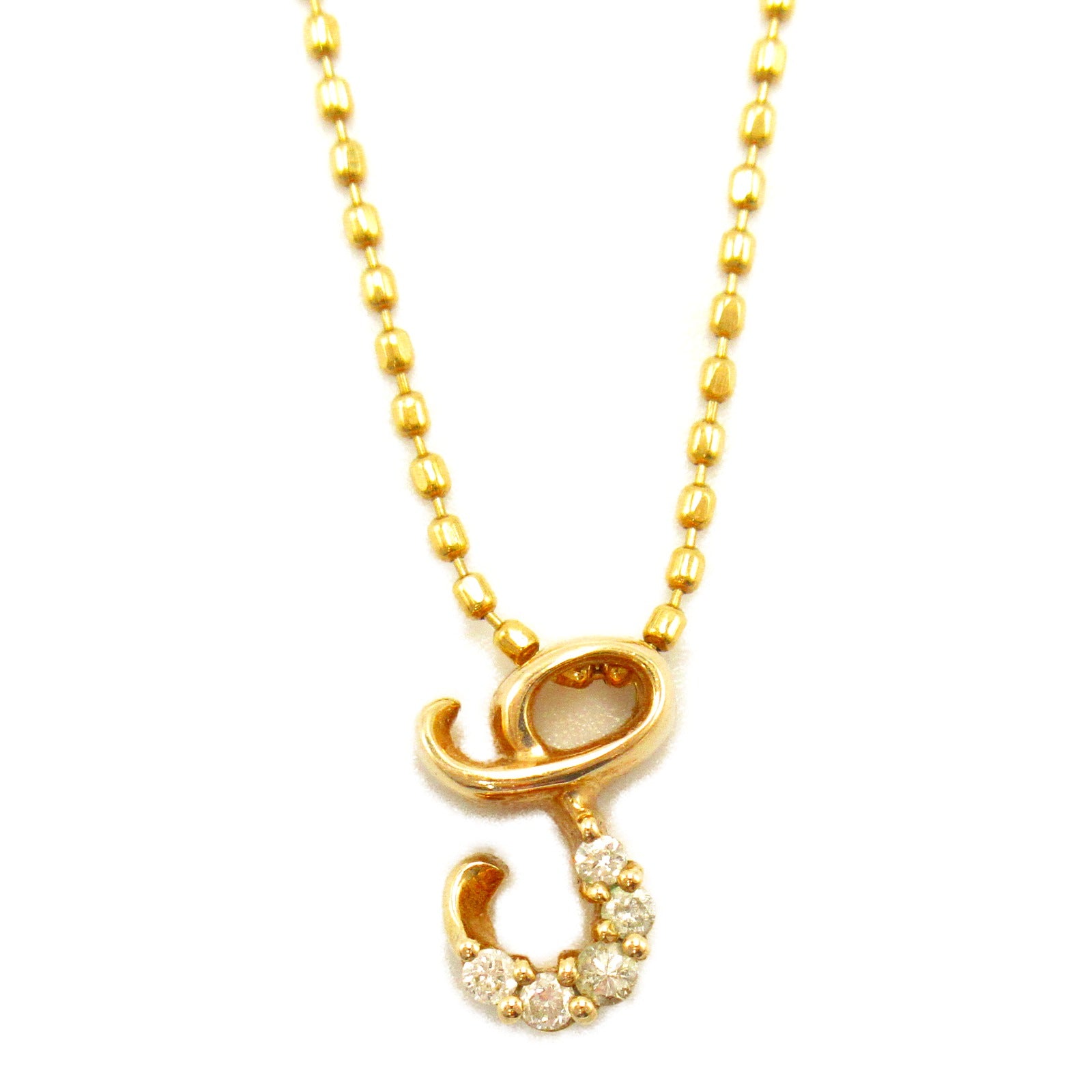 Agete Diamond Necklace K18 Yellow Gold