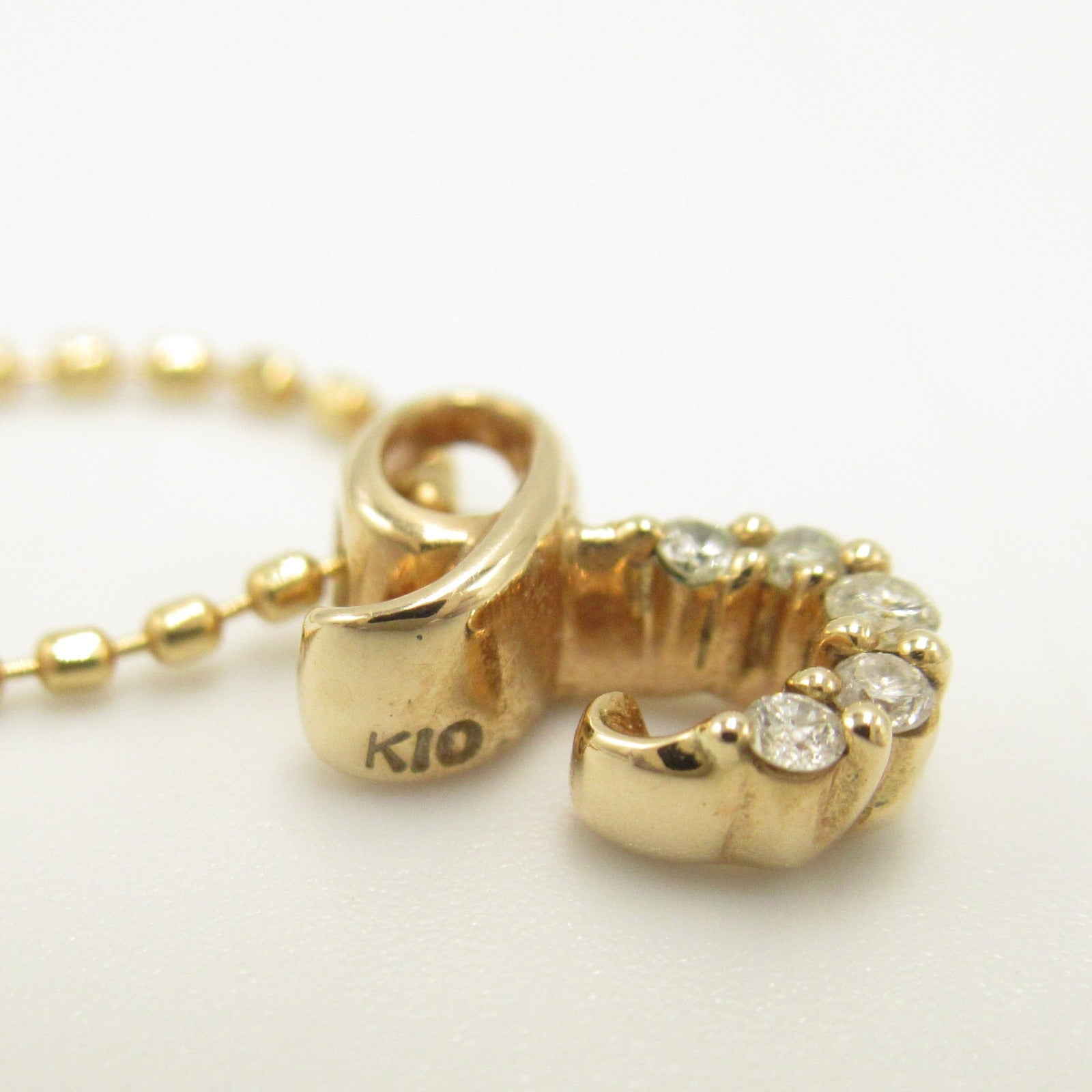 Agete Diamond Necklace K18 Yellow Gold