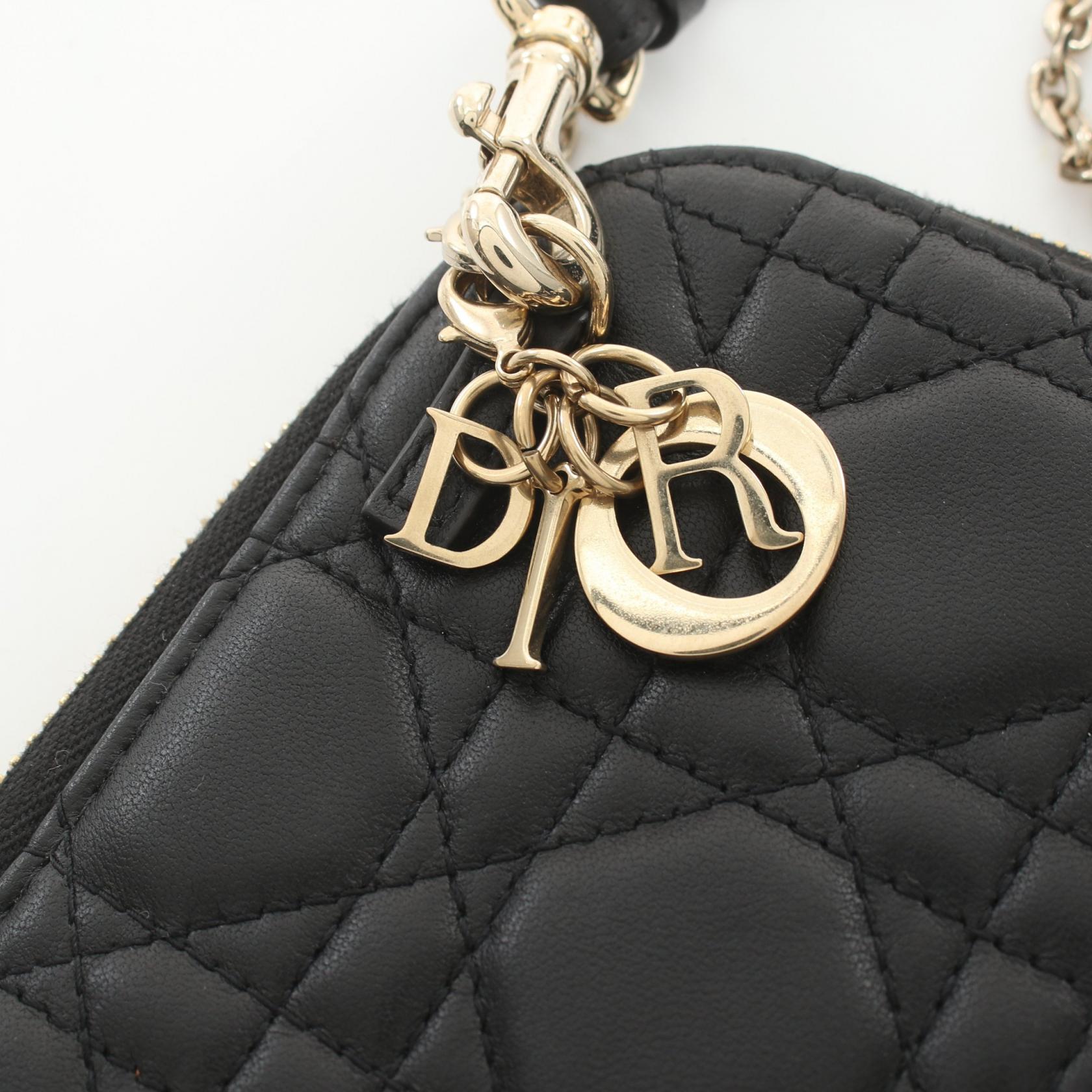 Dior Lady Dior Leather Phone Holder Handbag