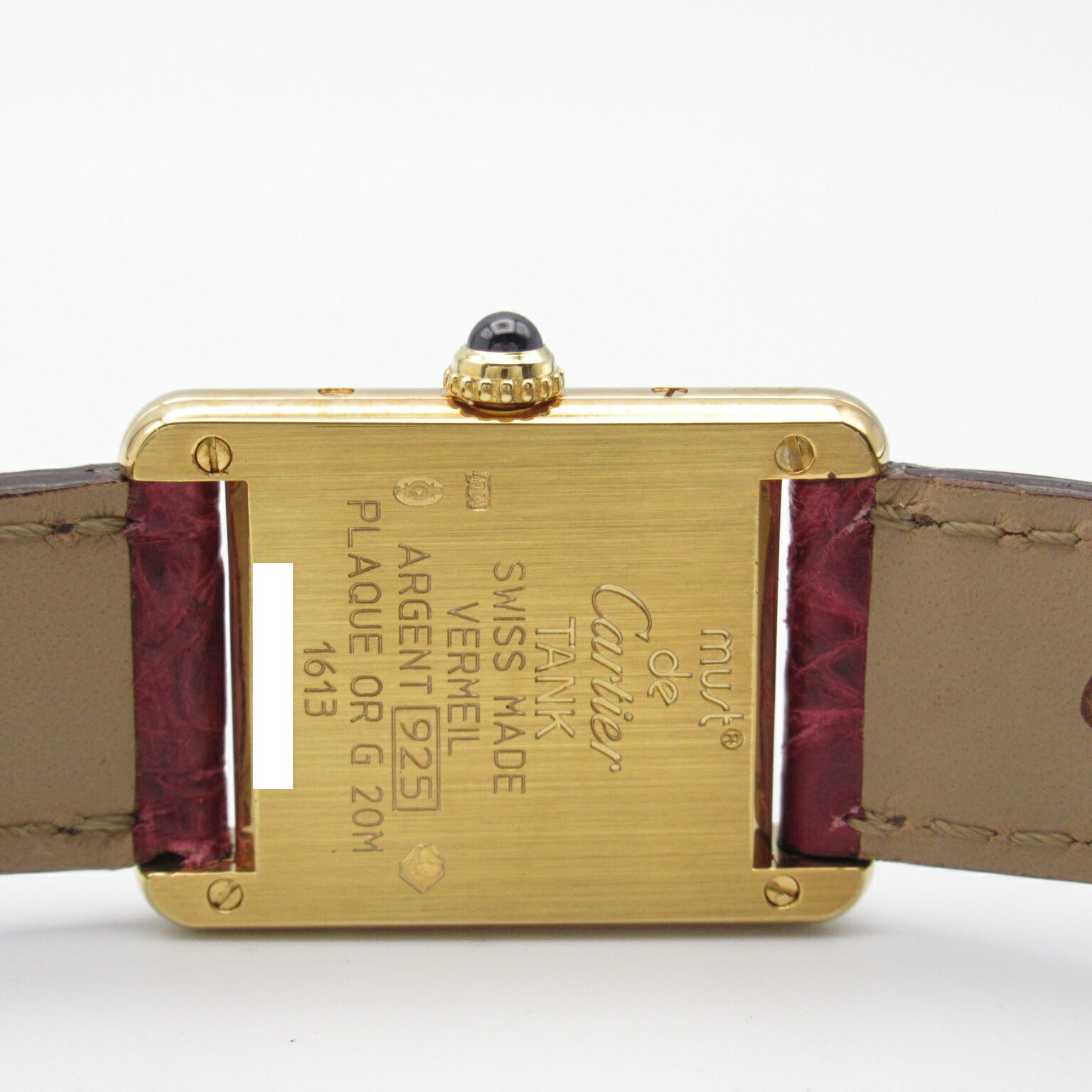 Cartier Must Tank Watch Gold Plated Leather Quartz