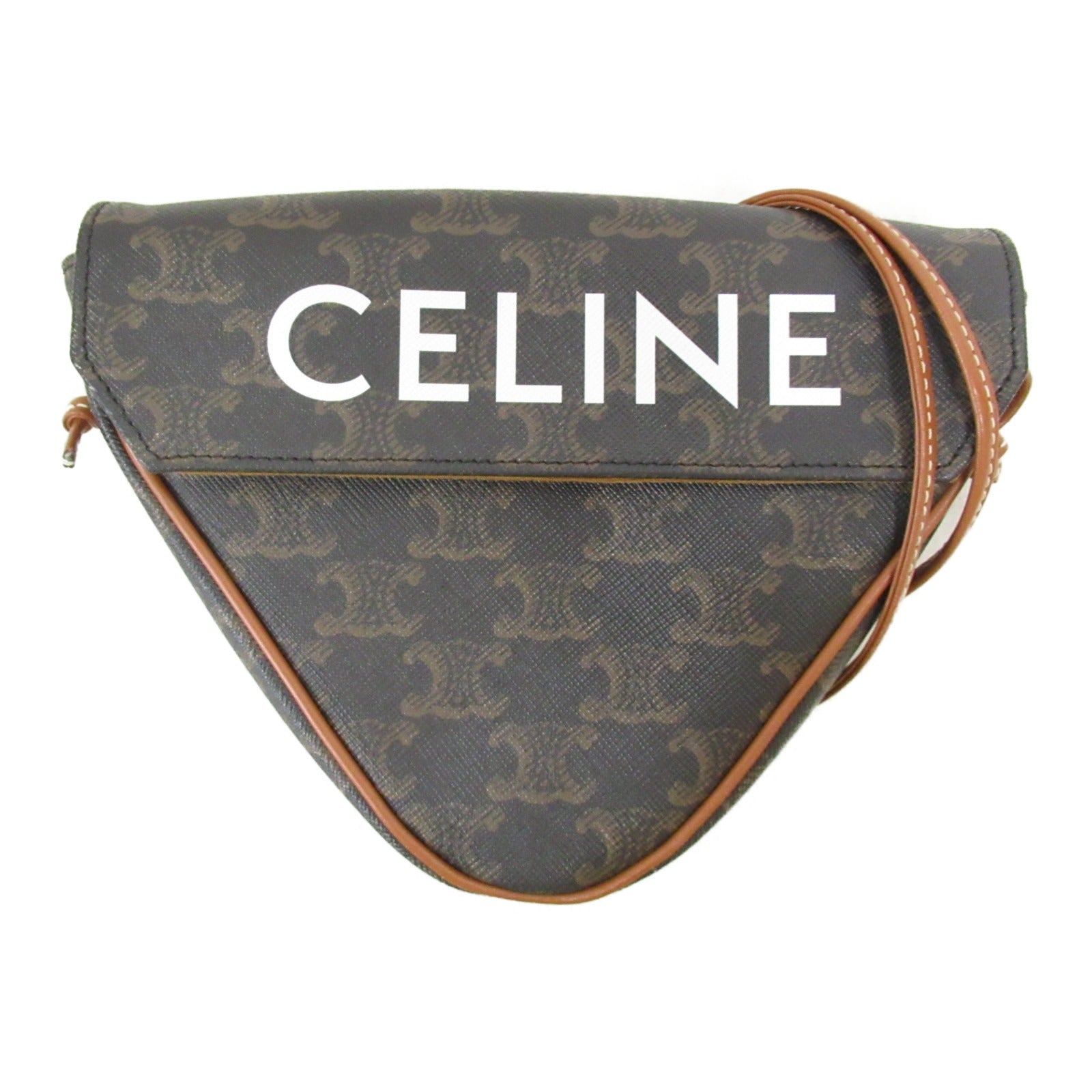 Celine Triomphe Triangle Canvas Shoulder Bag