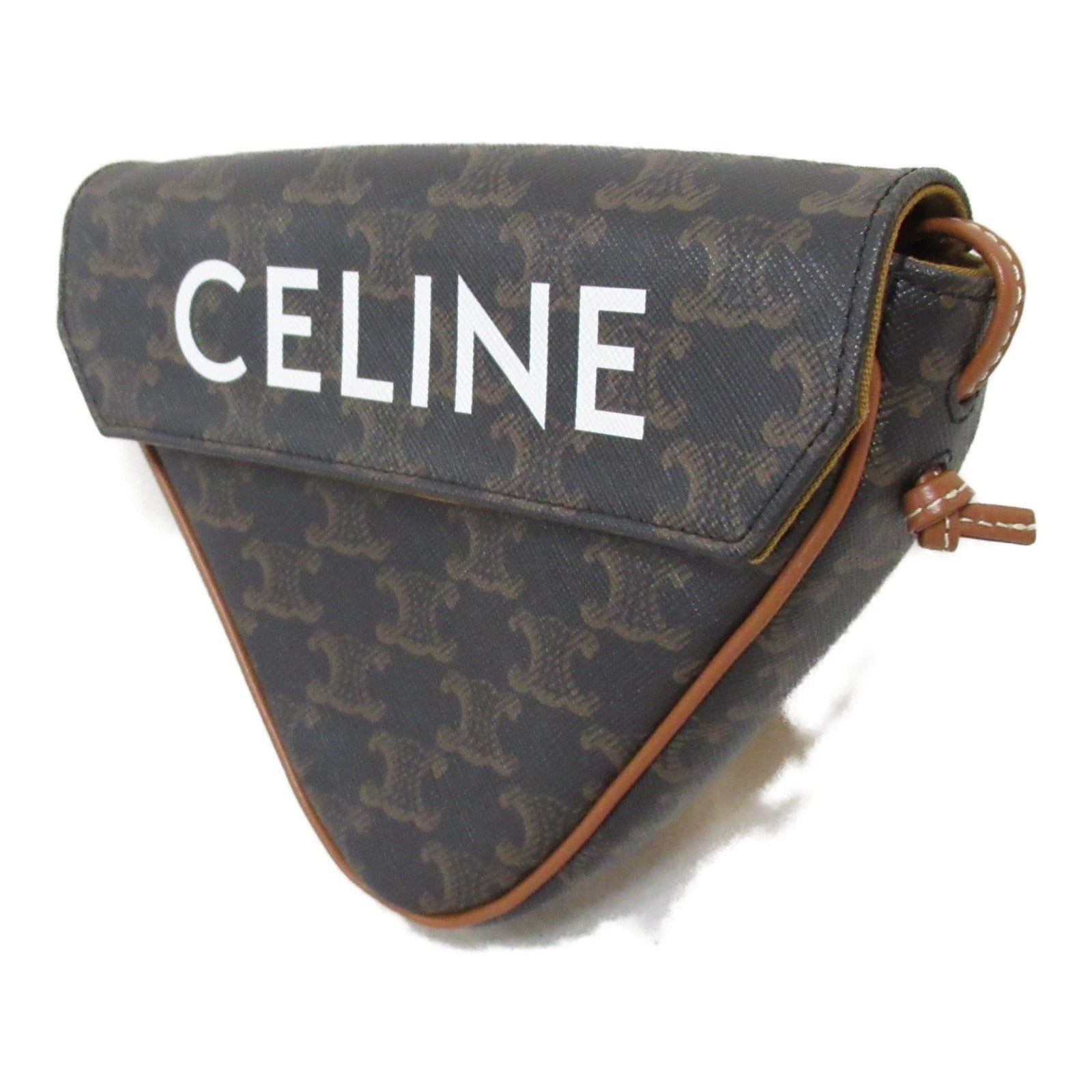 Celine Triomphe Triangle Canvas Shoulder Bag