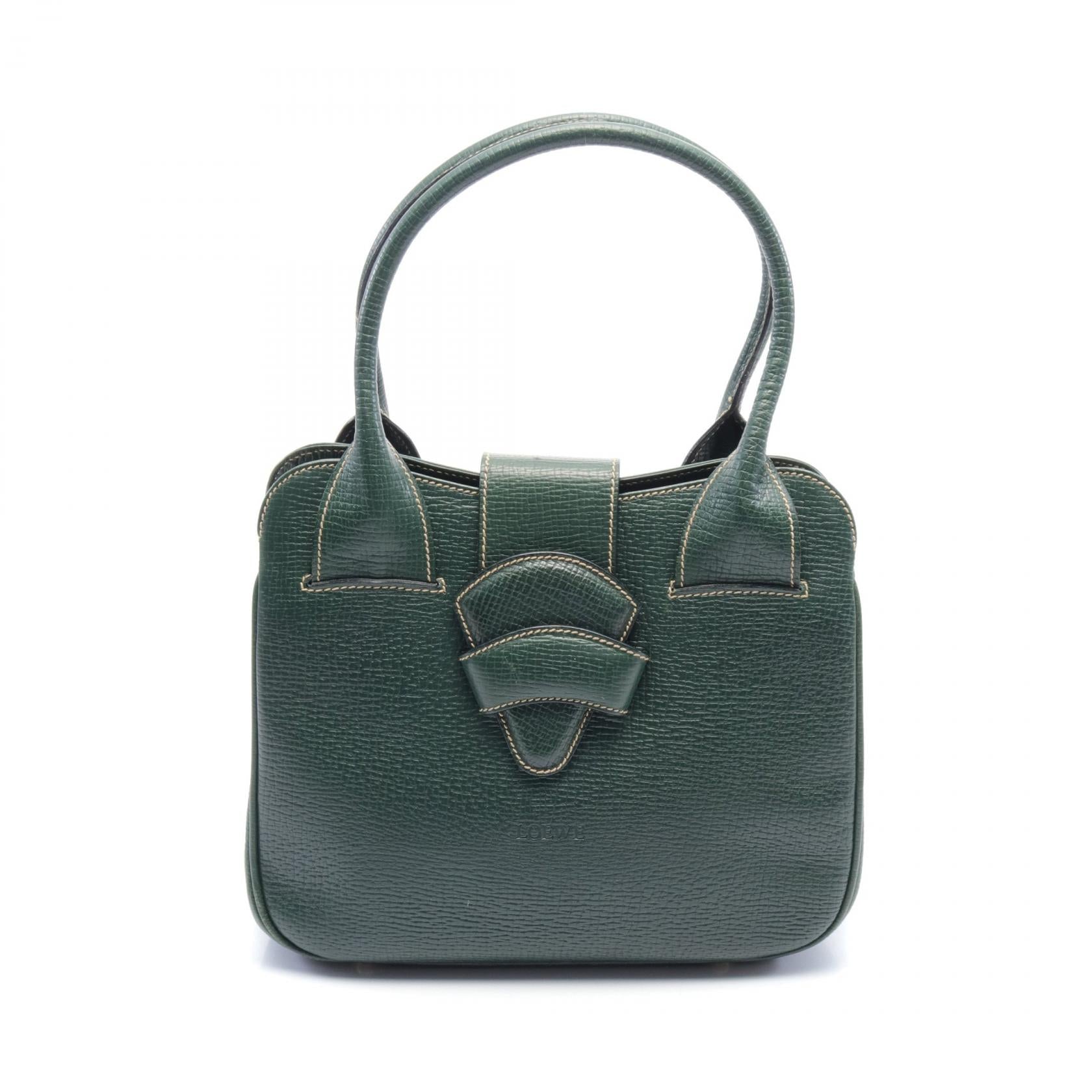 Loewe Barcelona Leather Handbag Green