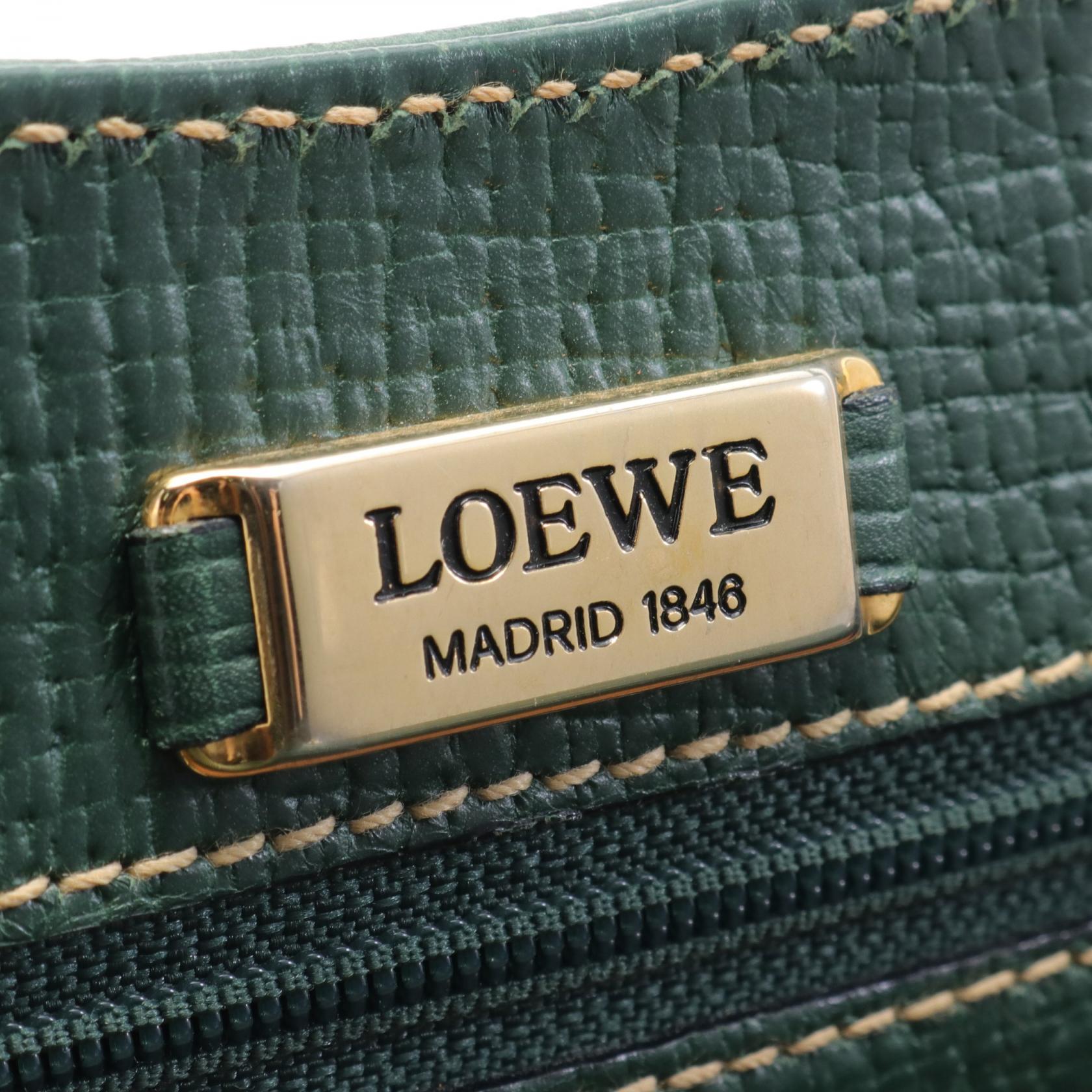 Loewe Barcelona Leather Handbag Green