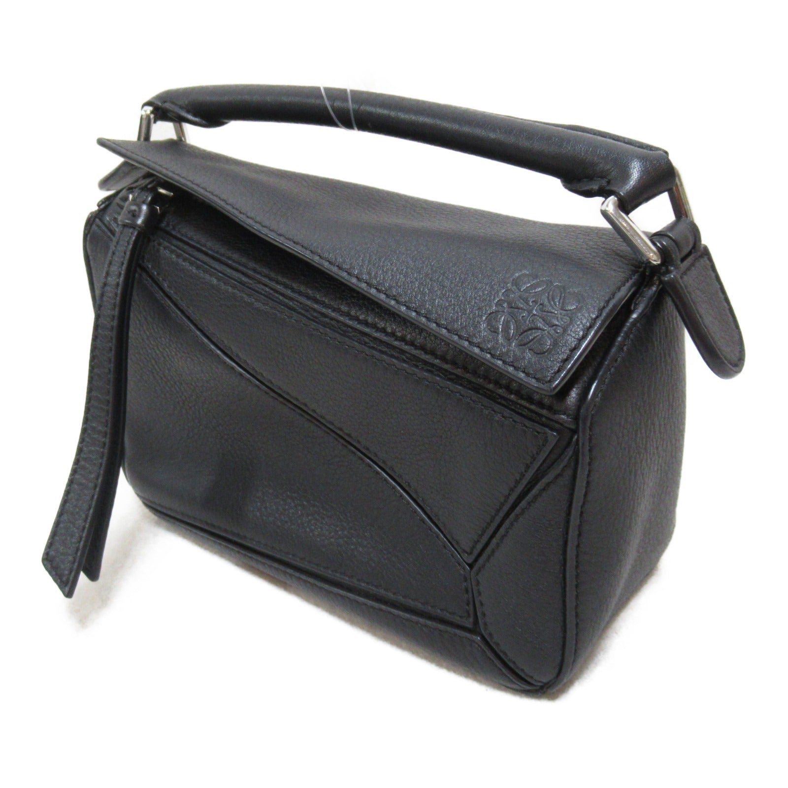 Loewe Leather Mini Puzzle Shoulder Bag Black