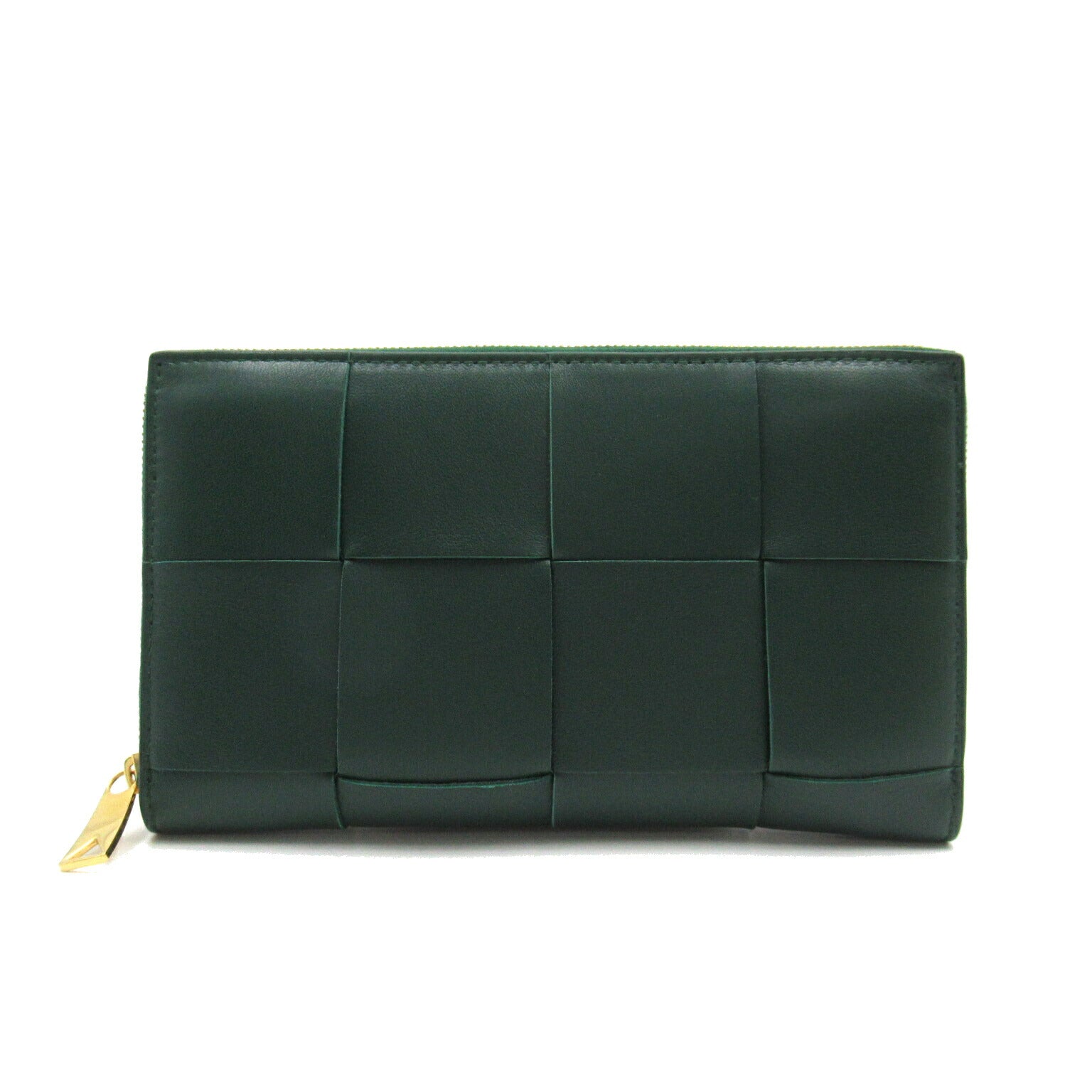 Bottega Veneta Lambskin Round Wallet Green