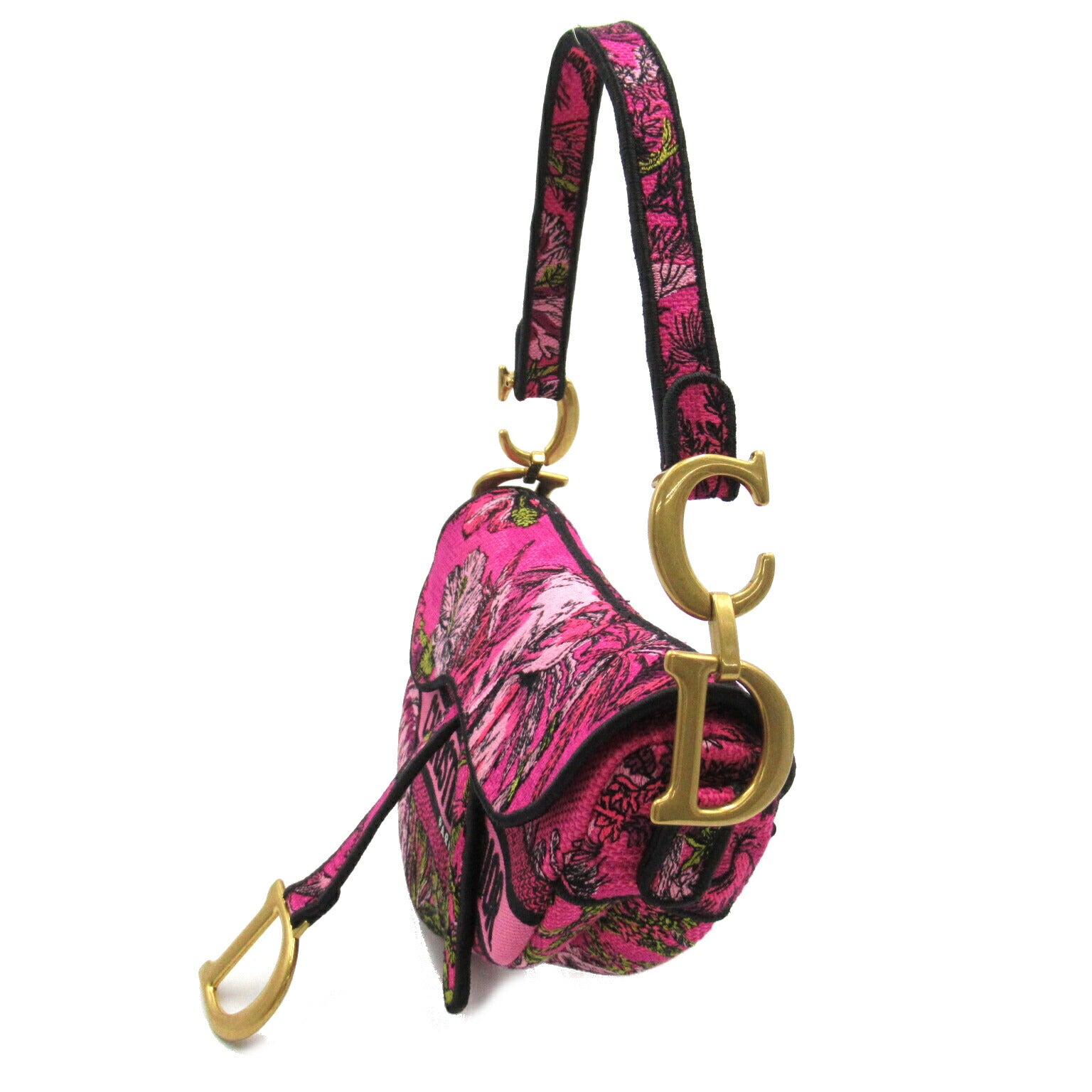 Dior Canvas Saddle Shoulder Bag Pink