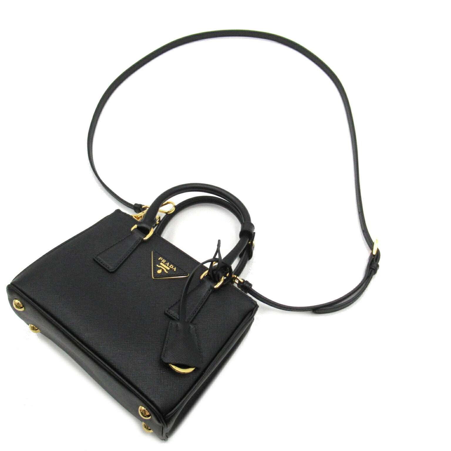 Prada Saffiano Leather 2way Shoulder Bag Black