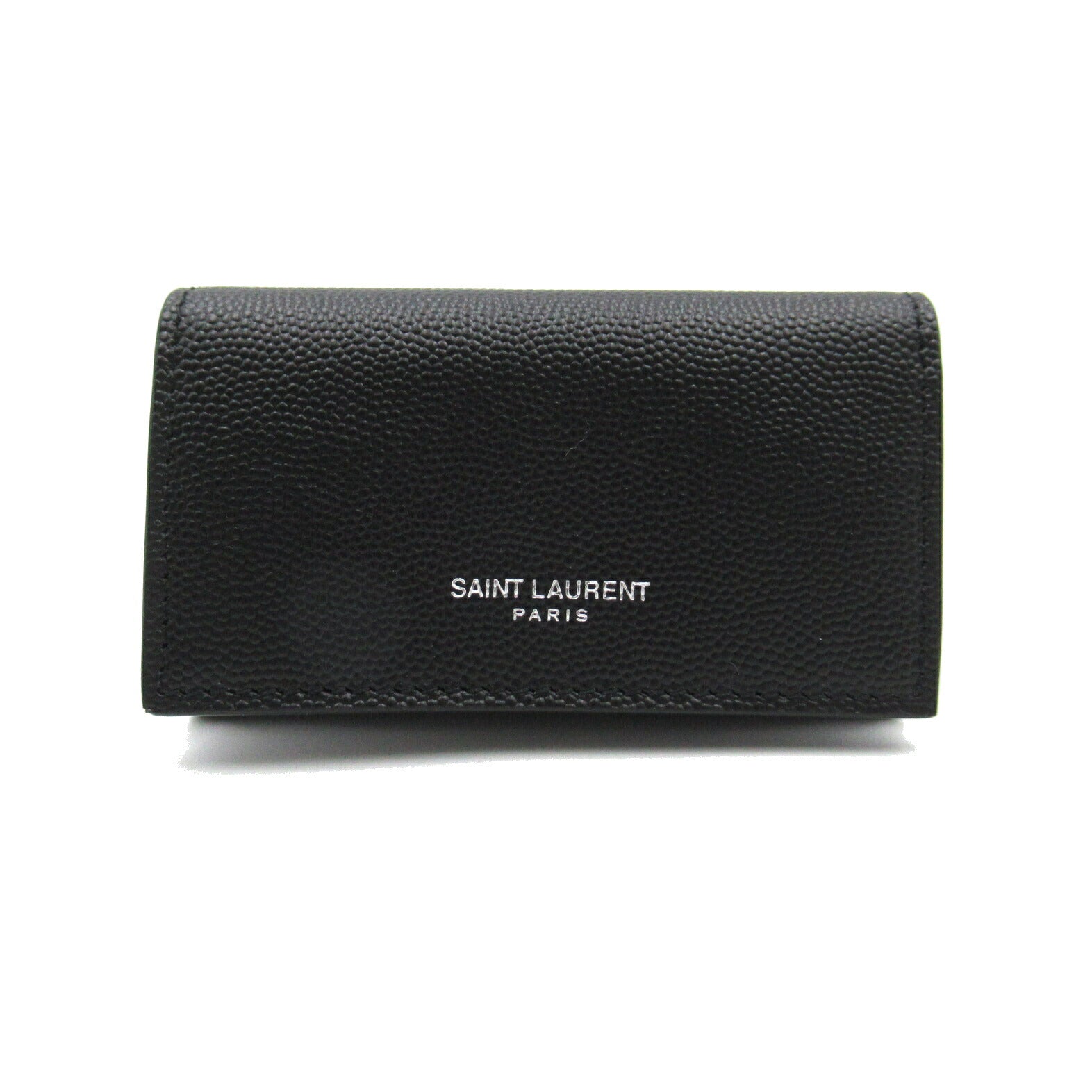 Saint Laurent Leather 4-Key Case Black