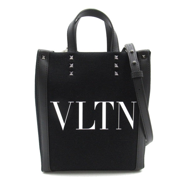 Valentino Mini Logo Ecolab Shopper Tote  Canvas Tote Bag 3Y2B0B78PYY0NI in Great Condition