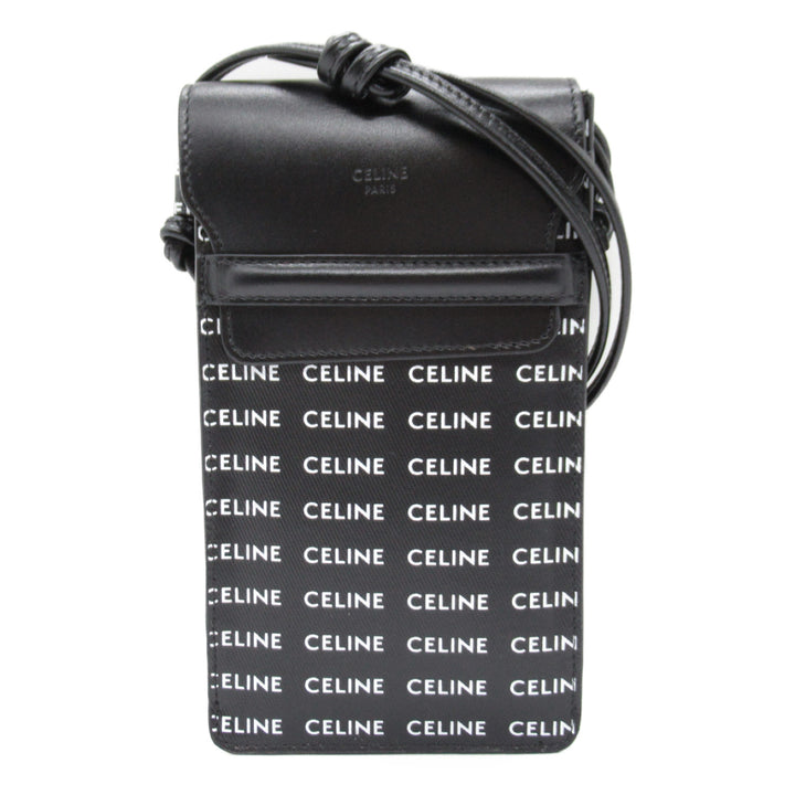 Celine Leather Shoulder Bag Black/White