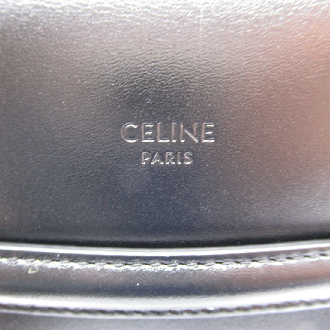 Celine Leather Shoulder Bag Black/White