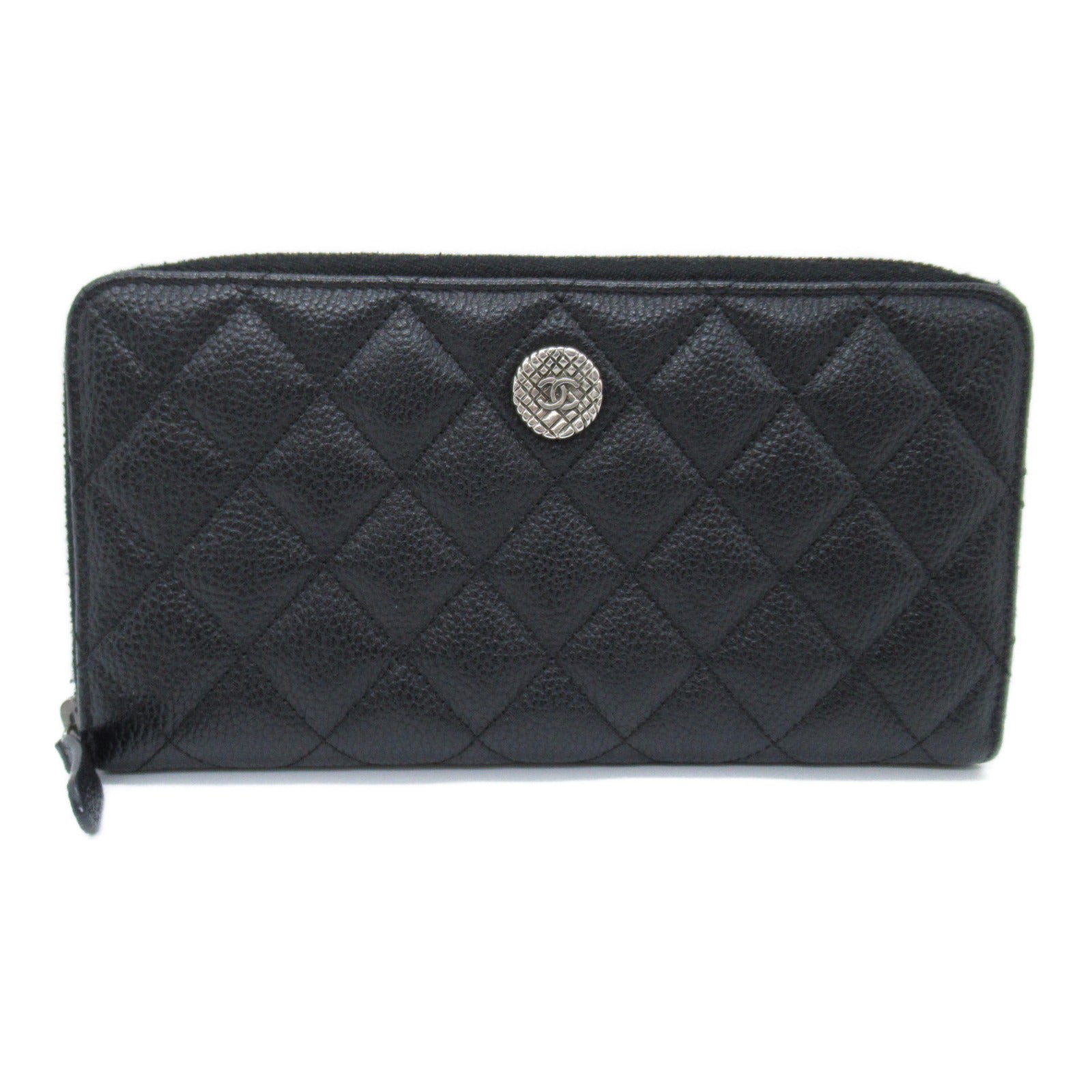 Chanel Caviar Skin Round Wallet Black