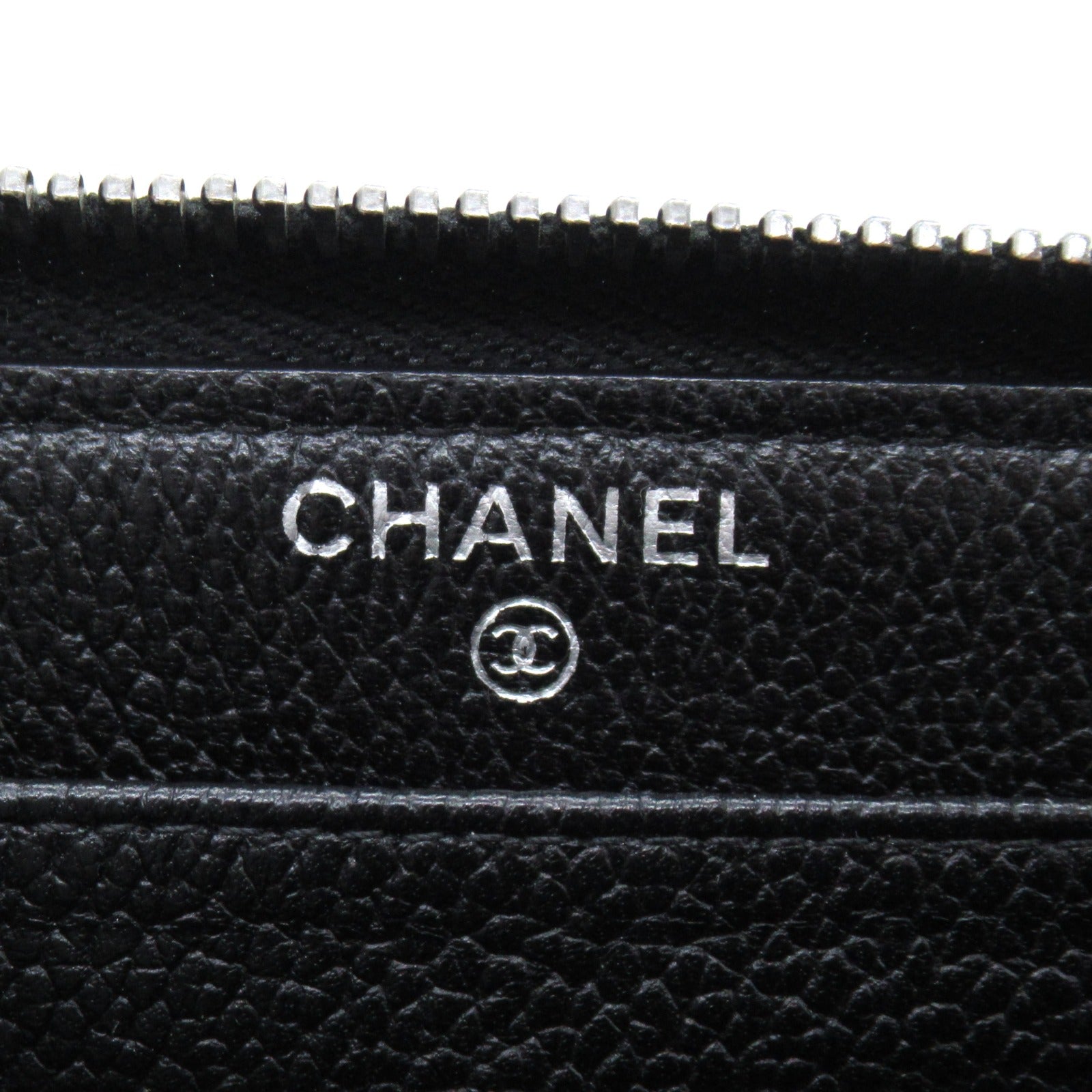 Chanel Caviar Skin Round Wallet Black