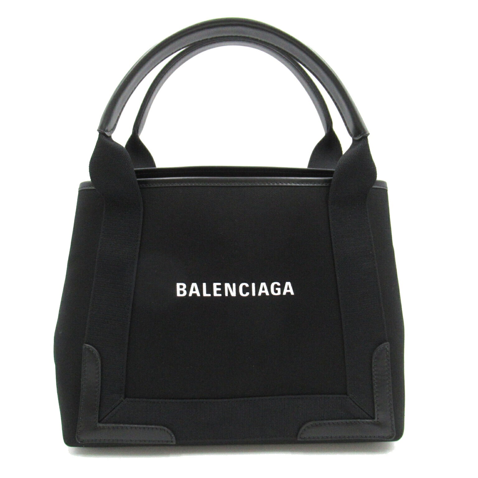 Balenciaga Navy Small Cabas Canvas Tote Bag